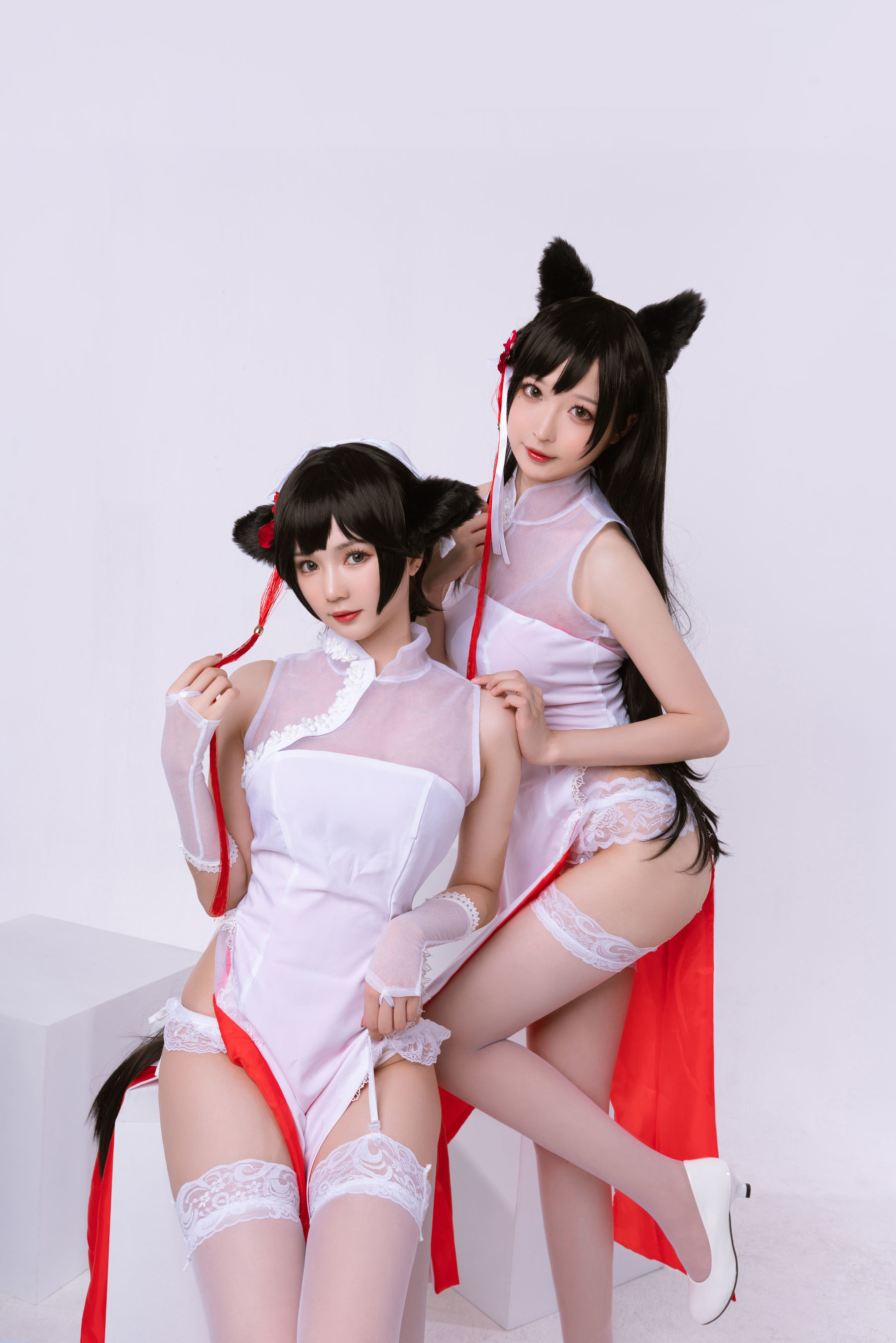 [萝莉COS] 南宫 – 高雄爱宕旗袍 南宫牙妹双人-蕾丝百合网-美图分享,Cosplay美图,私房写真,套图下载