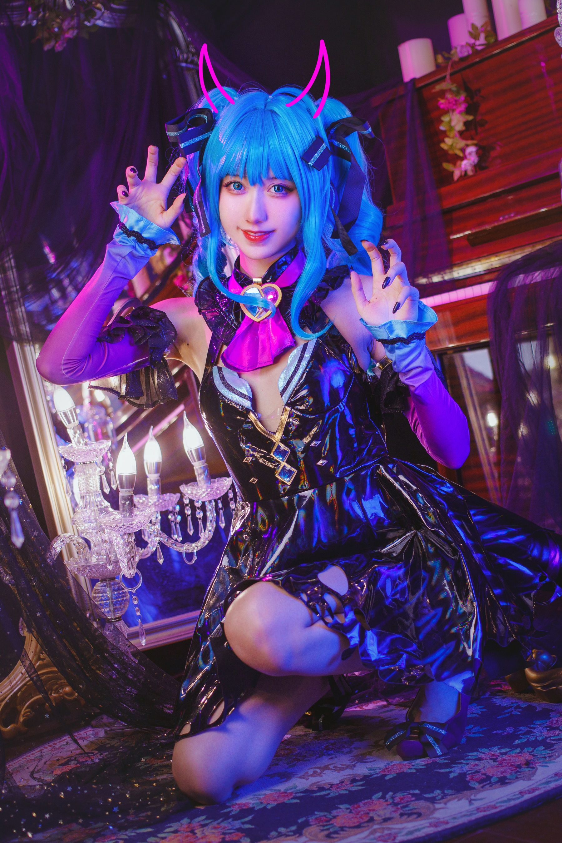 [福利COS] 萌系小姐姐木绵绵OwO – miku小恶魔-秀臀网-高品质图集网