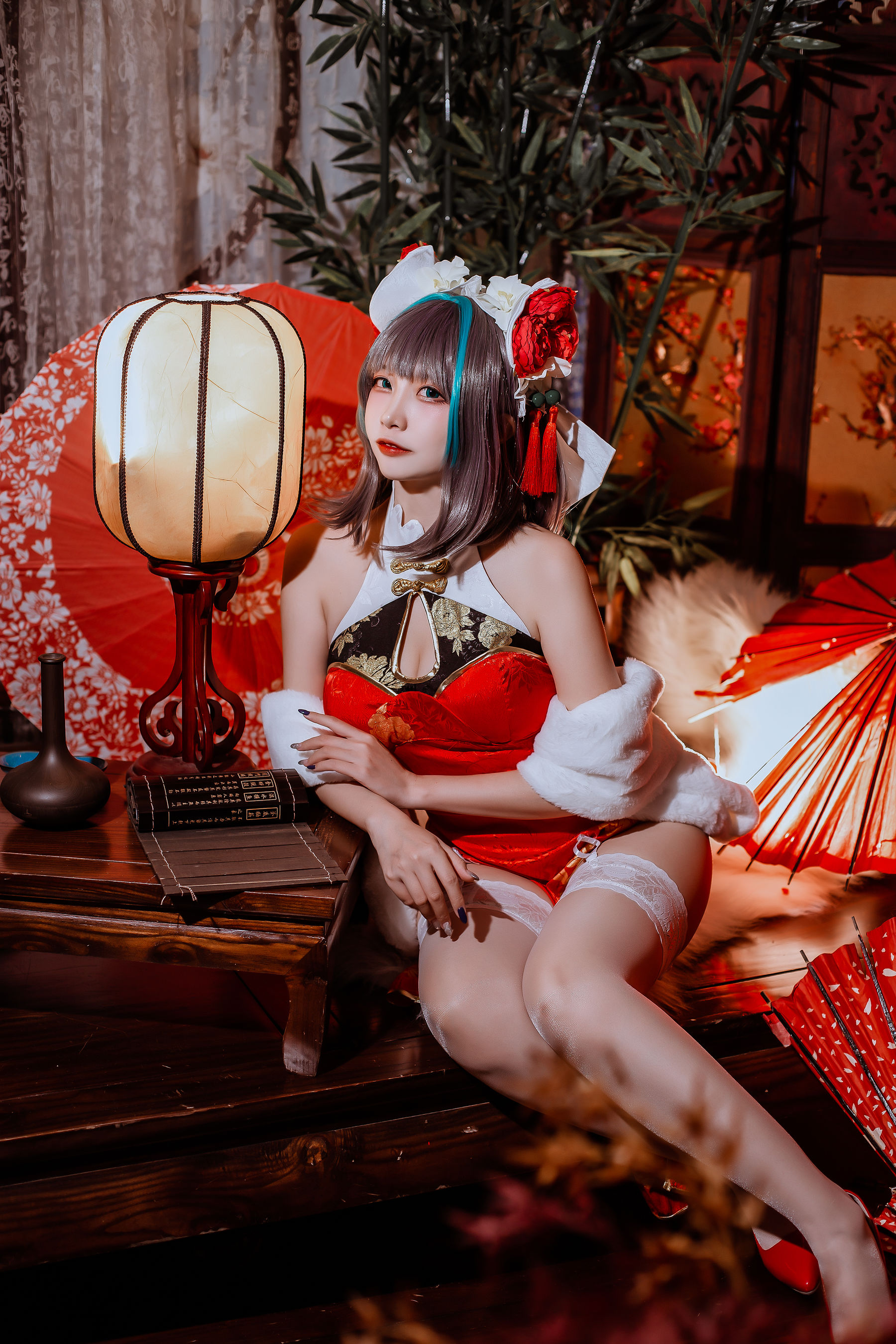 图片[2]-人气Coser二佐Nisa – 碧蓝 柴郡旗袍-蕾丝百合网-美图分享,Cosplay美图,私房写真,套图下载