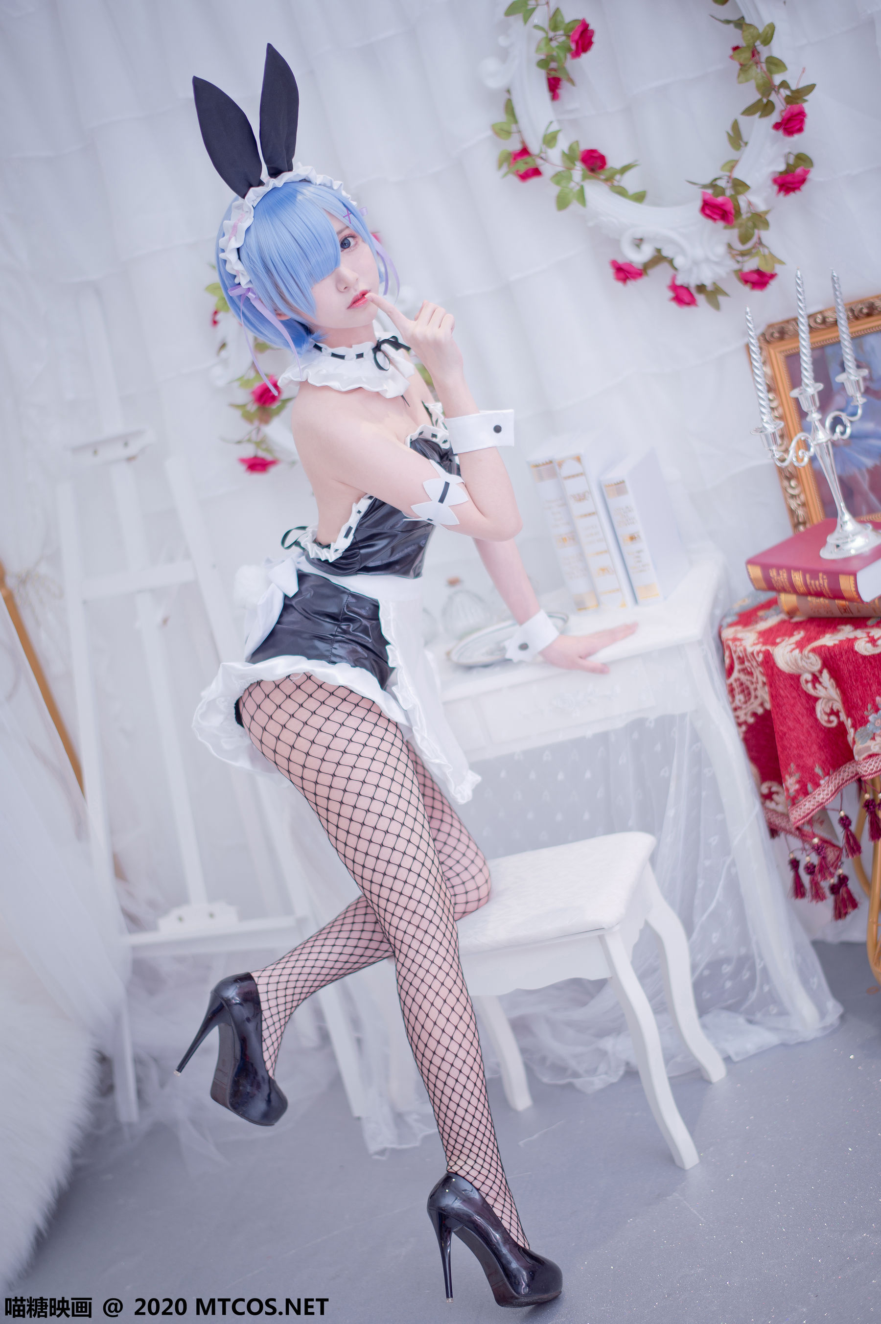 图片[8]-[喵糖映画] TML.014 鳗鱼霏儿 蕾姆粉红兔女郎-秀臀网-高品质图集网