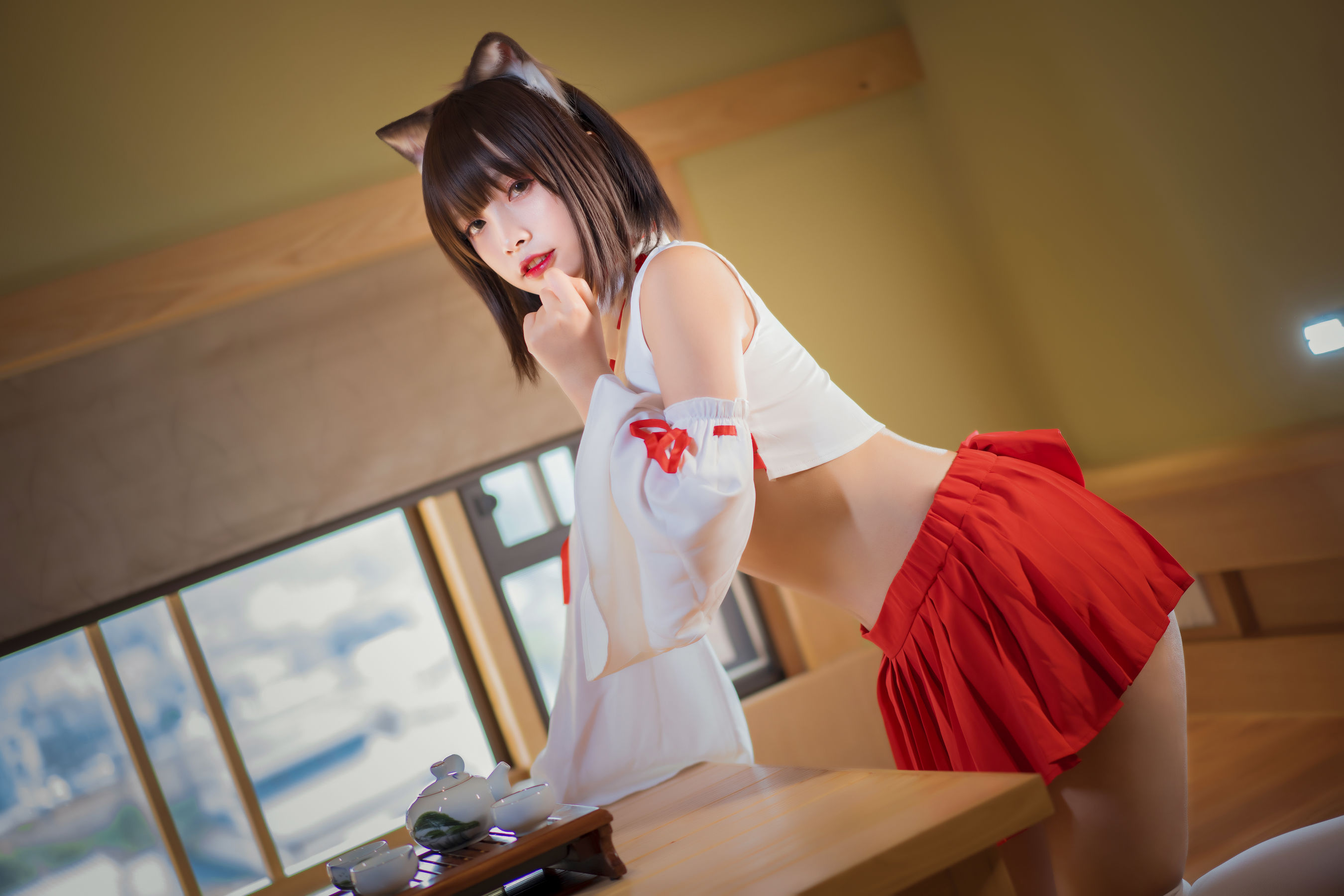 [福利COS] Neko-薇薇 – 巫女-秀臀网-高品质图集网