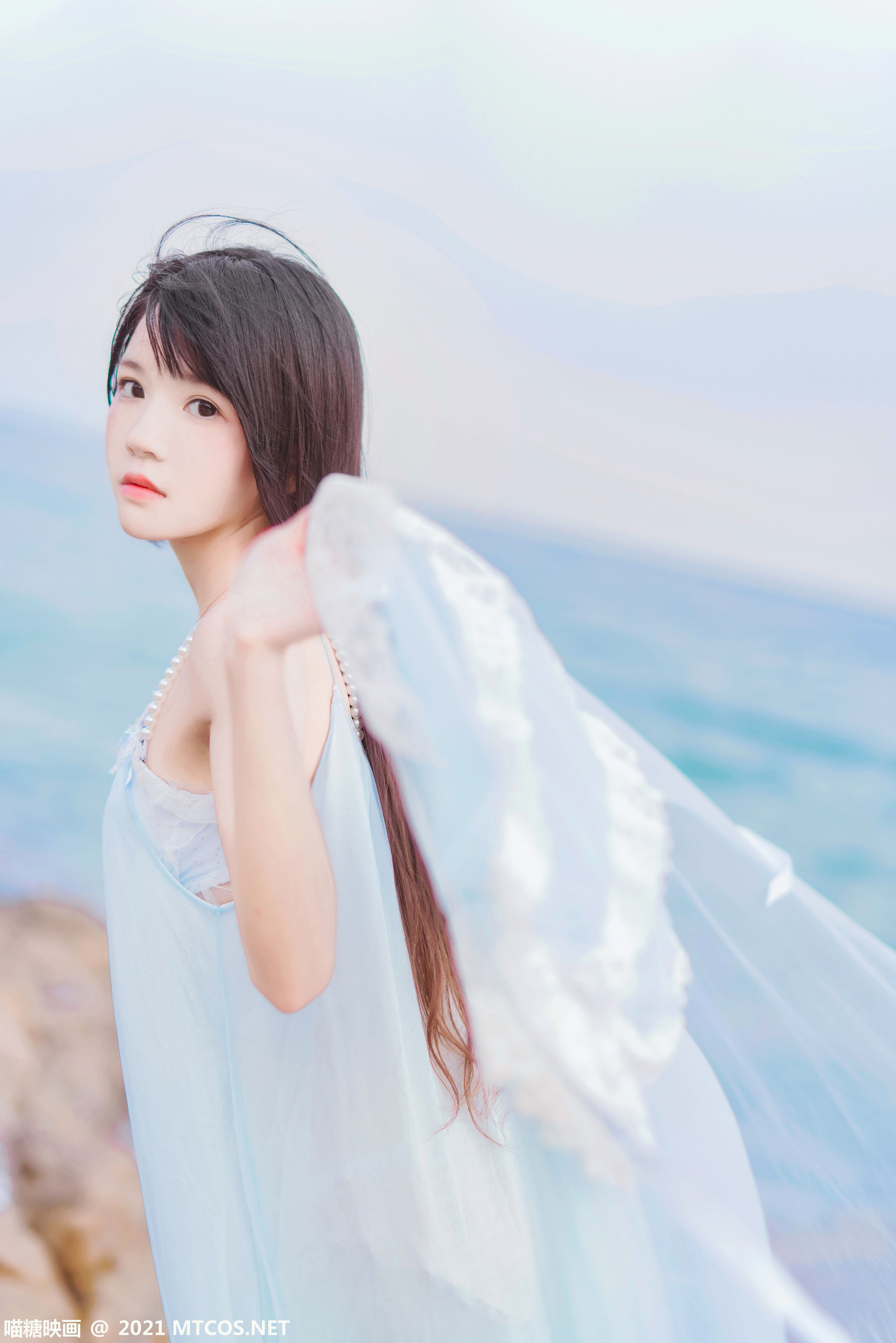 图片[9]-[喵糖映画] VOL.380 桜桃喵 海边长裙-秀臀网-高品质图集网