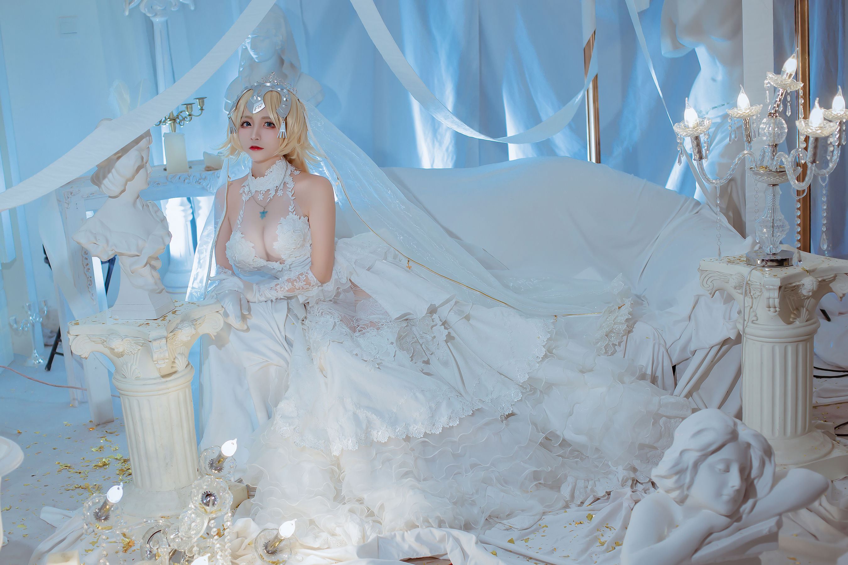 [福利COS] 人气Coser二佐Nisa – fate贞德花嫁-秀臀网-高品质图集网