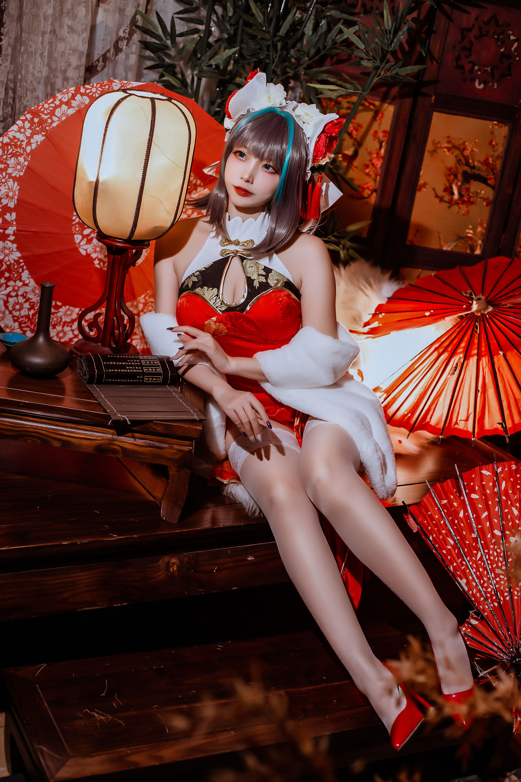 图片[3]-人气Coser二佐Nisa – 碧蓝 柴郡旗袍-蕾丝百合网-美图分享,Cosplay美图,私房写真,套图下载