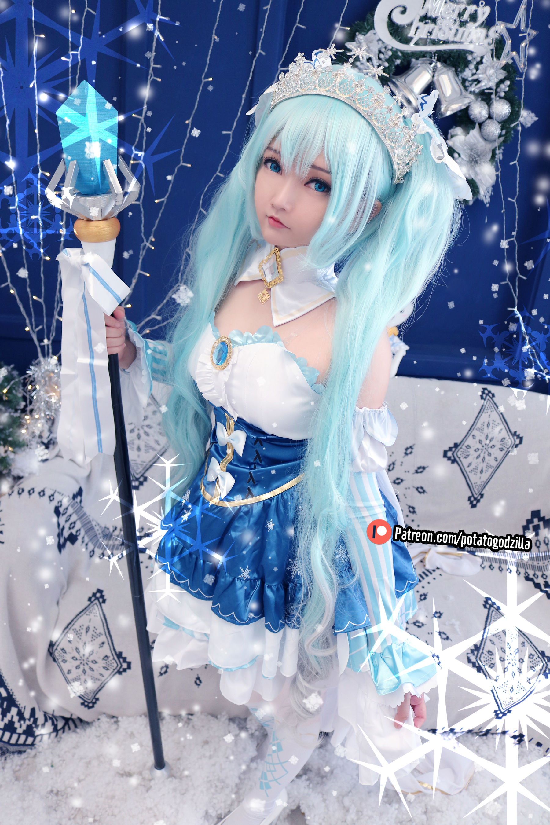 [COS福利] Coser小姐姐Potato Godzilla – Snow Miku-秀臀网-高品质图集网