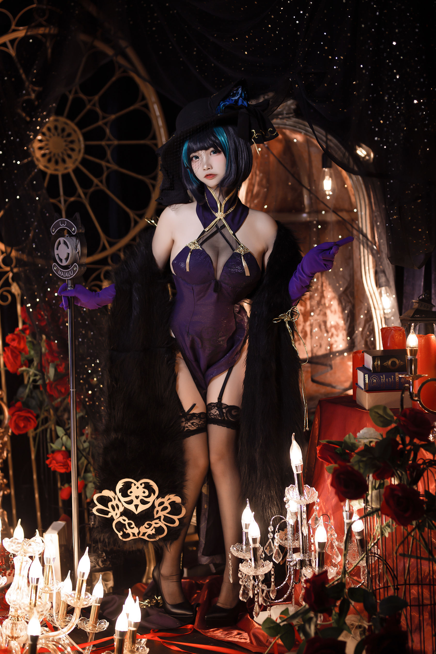 [网红COSER写真] 人气Coser二佐Nisa – 柴郡 音乐绚烂-秀臀网-高品质图集网