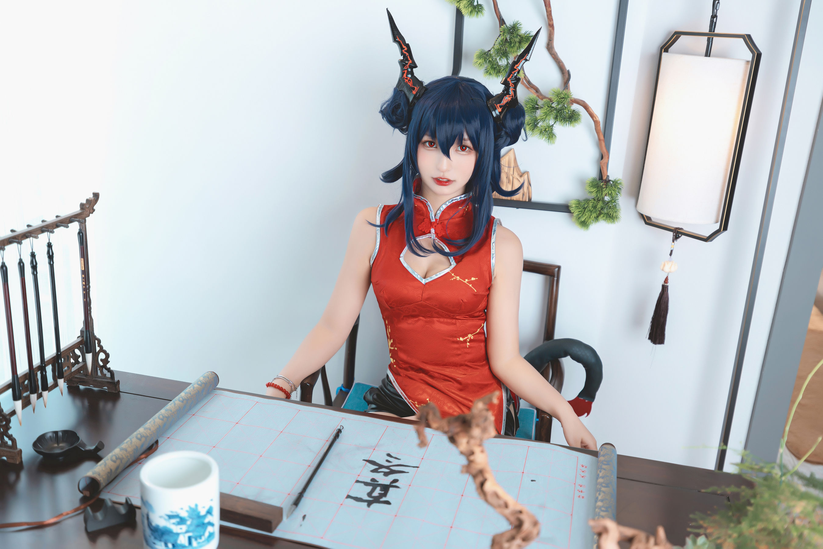 [Cosplay写真] 萝莉神楽坂真冬 – 旗袍魔女-秀臀网-高品质图集网