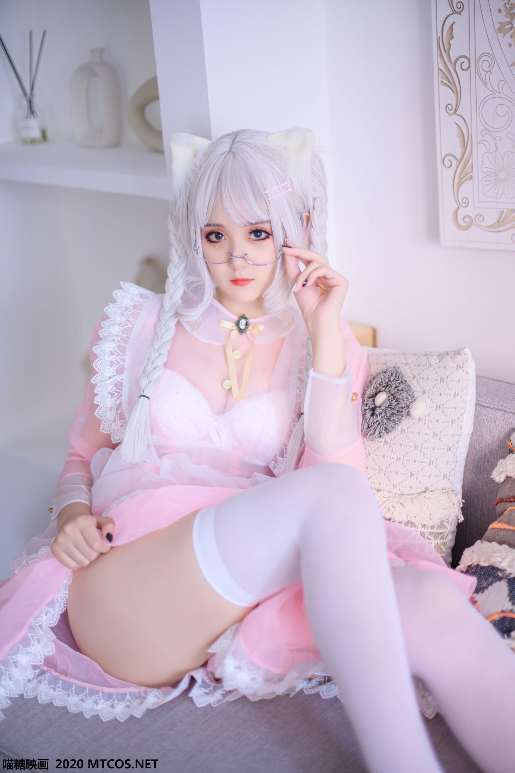 图片[8]-[喵糖映画] VOL.149 秋楚楚 粉色透明女仆-秀臀网-高品质图集网
