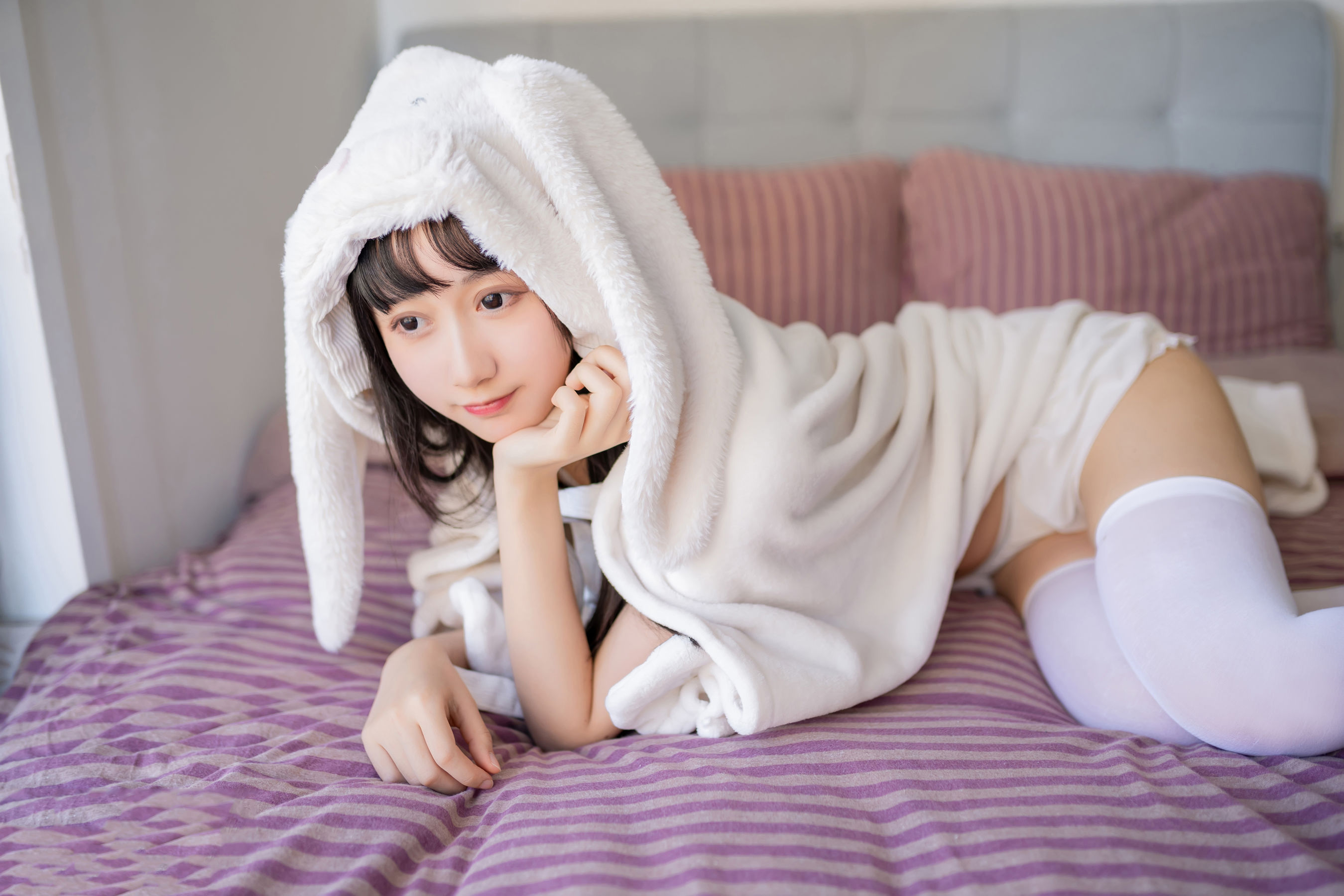 图片[8]-[喵糖映画] VOL.245 木绵绵OwO 浴巾兔子-秀臀网-高品质图集网