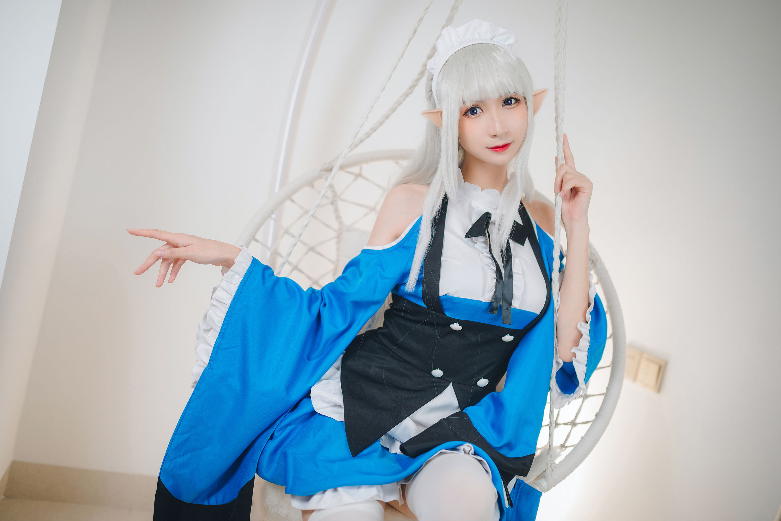 [福利COS] 贝儿酱Miki – 艾米莉亚女仆-秀臀网-高品质图集网