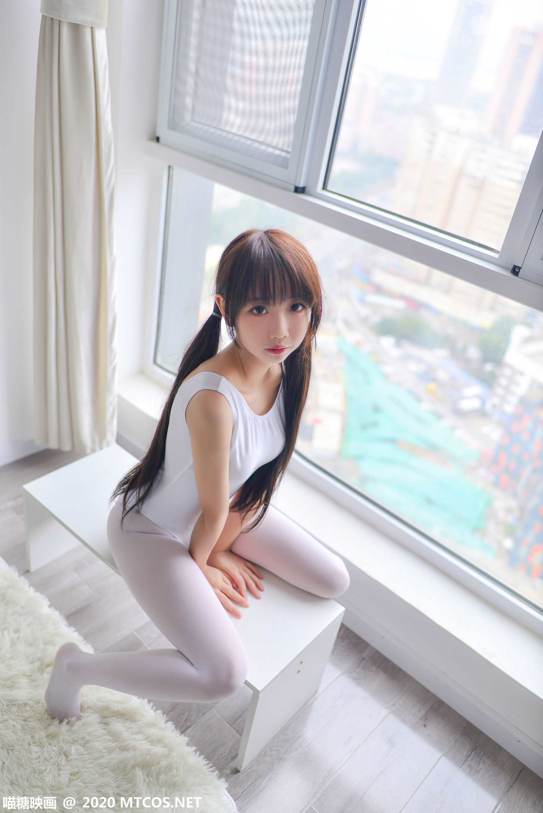 图片[9]-[喵糖映画] VOL.207 雪琪 白色体操服-秀臀网-高品质图集网