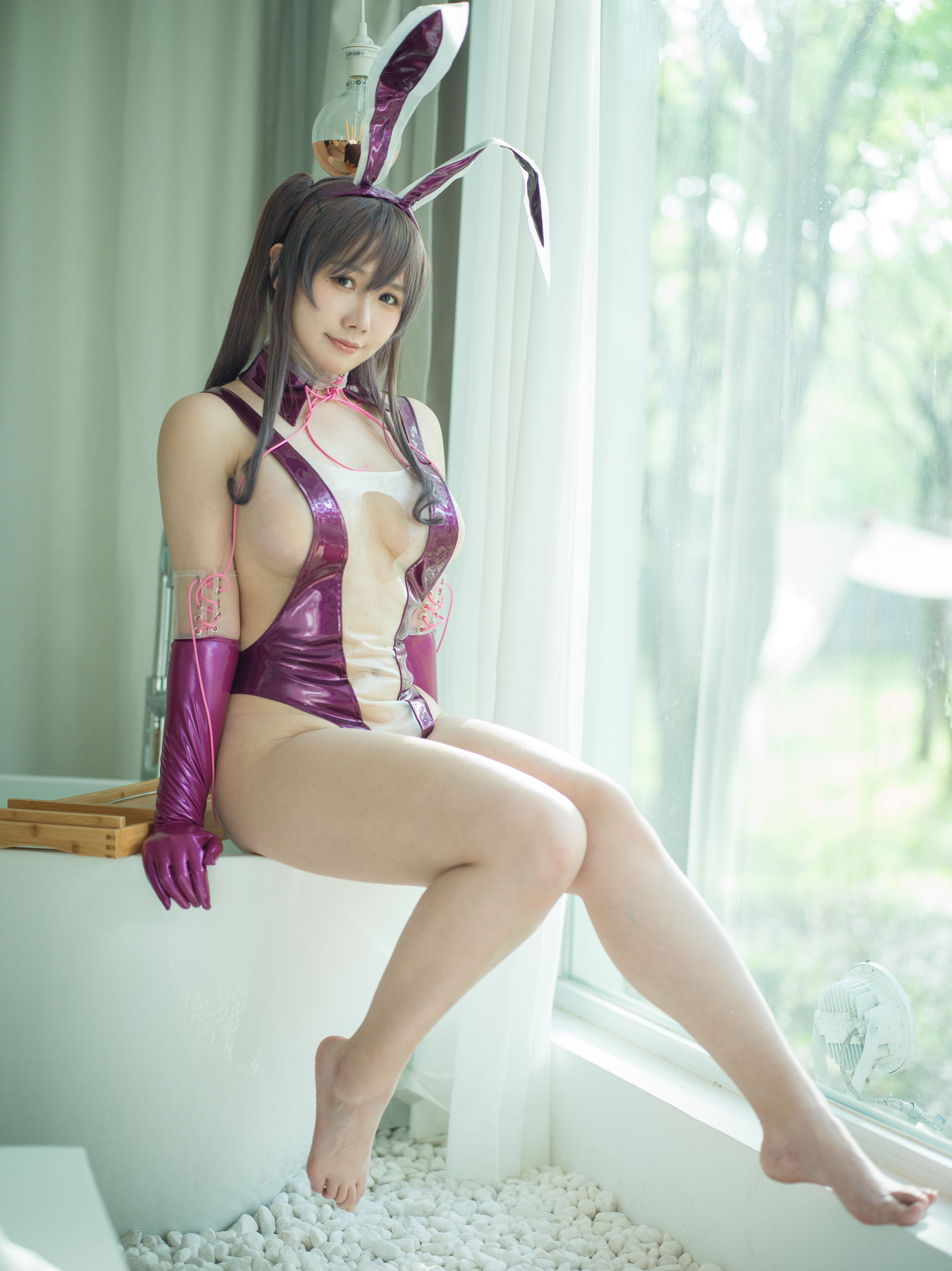 [网红COSER] 麻花麻花酱 – 紫色透明泳装-秀臀网-高品质图集网