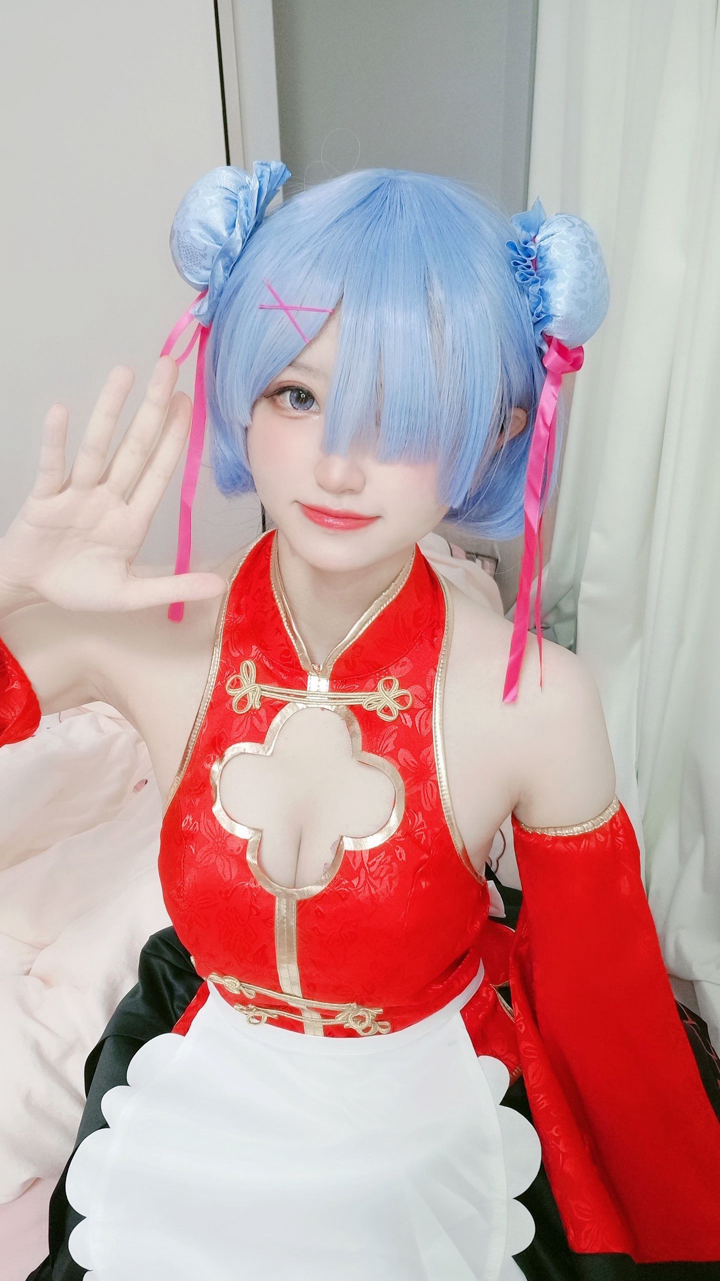 [福利COS] 千阳(ちよ) – 蕾姆旗袍-秀臀网-高品质图集网