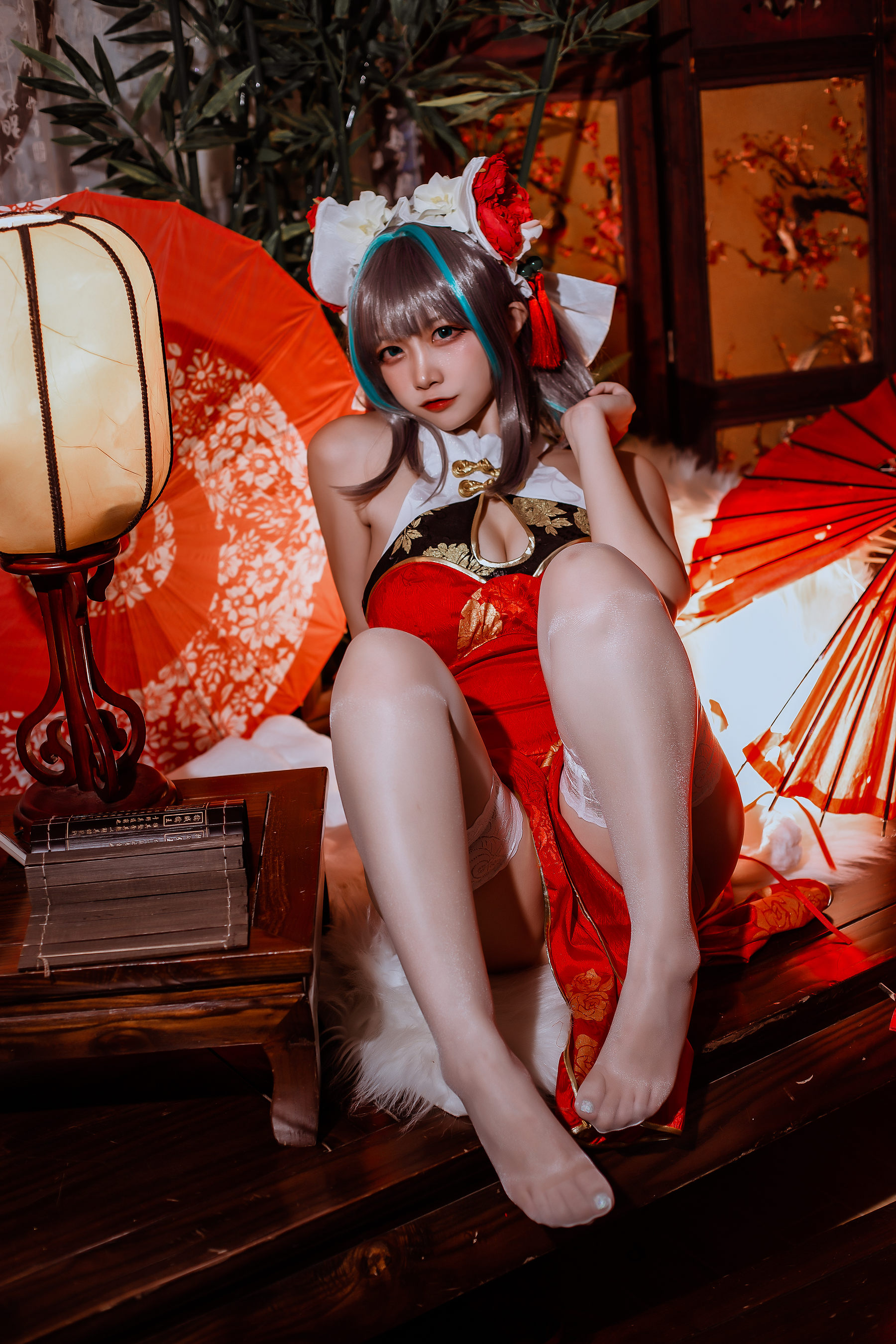 人气Coser二佐Nisa – 碧蓝 柴郡旗袍-蕾丝百合网-美图分享,Cosplay美图,私房写真,套图下载