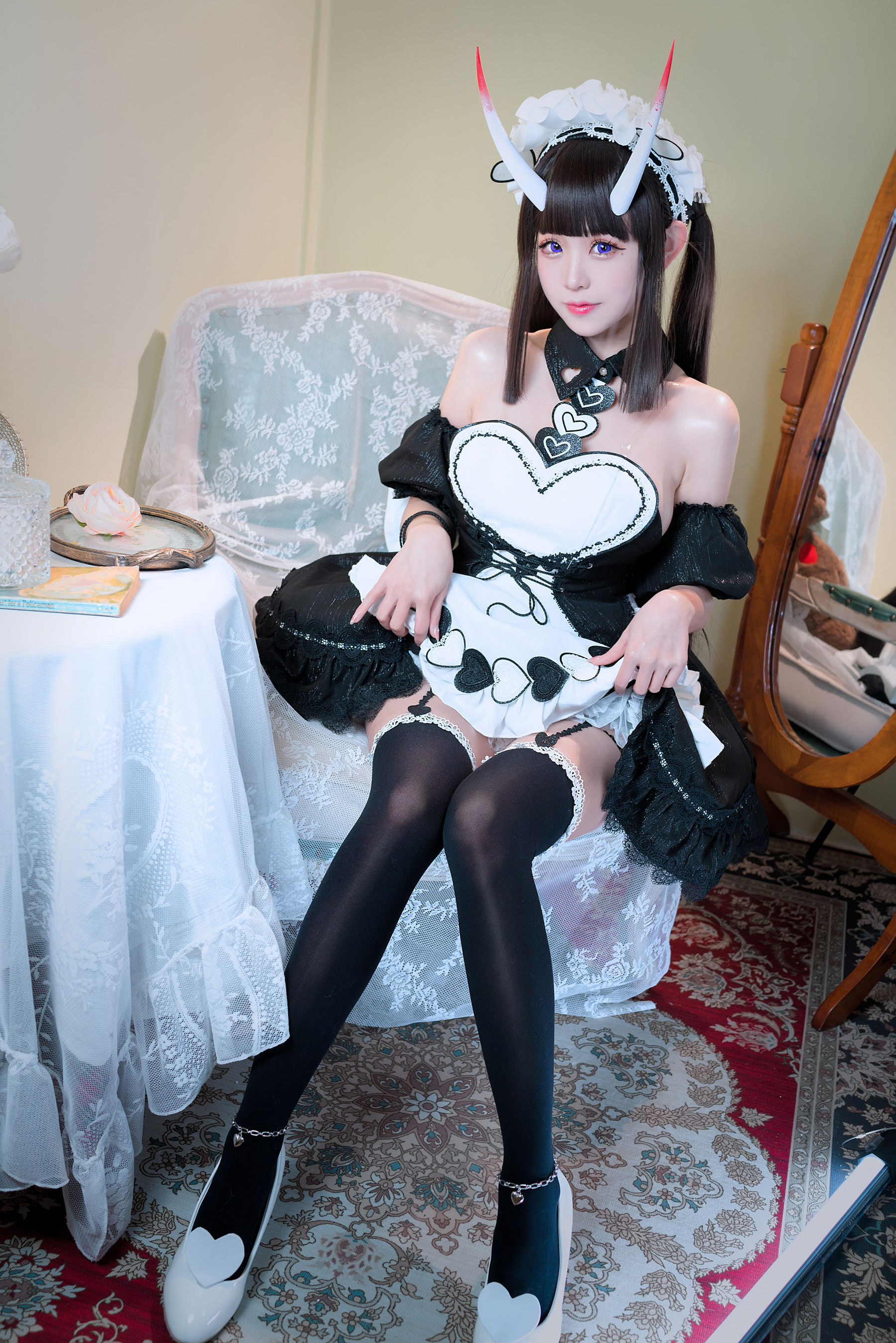 [网红COSER] miko酱ww – 碧蓝航线 能代女仆-秀臀网-高品质图集网