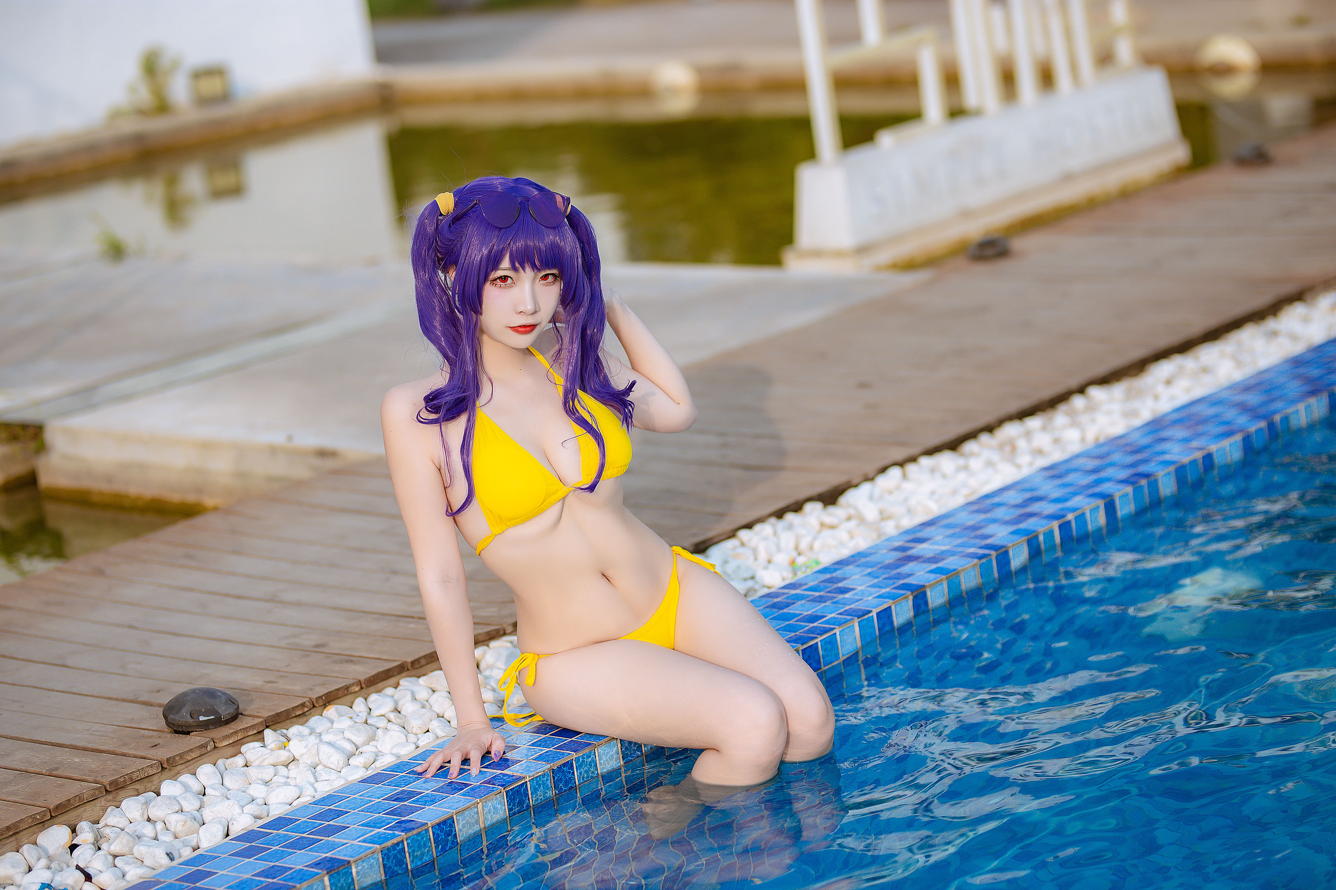 [福利COS] 人气Coser二佐Nisa – 碧蓝 波拉泳装-秀臀网-高品质图集网