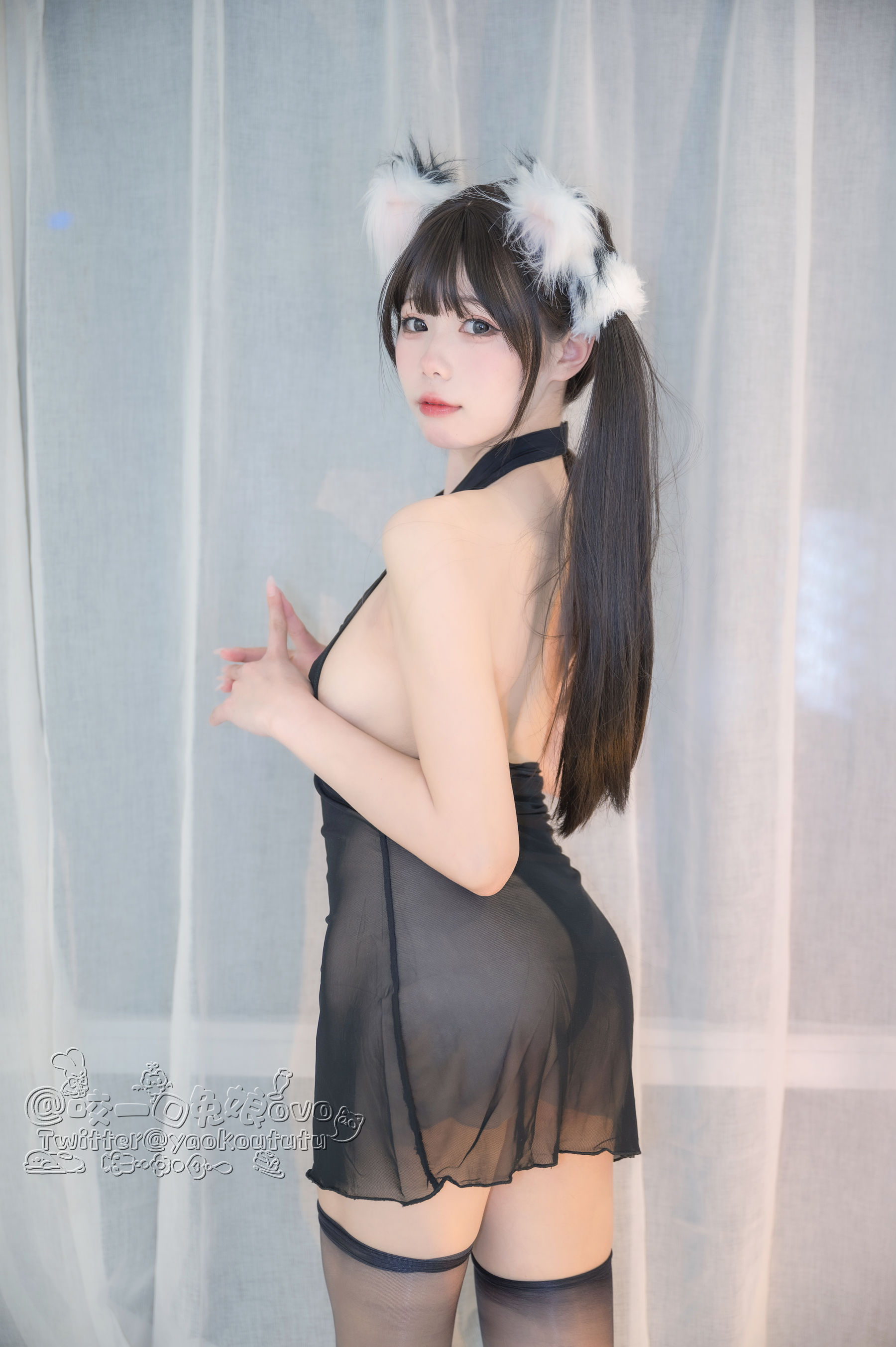 [福利COS] 咬一口兔娘 – 黑白配-秀臀网-高品质图集网