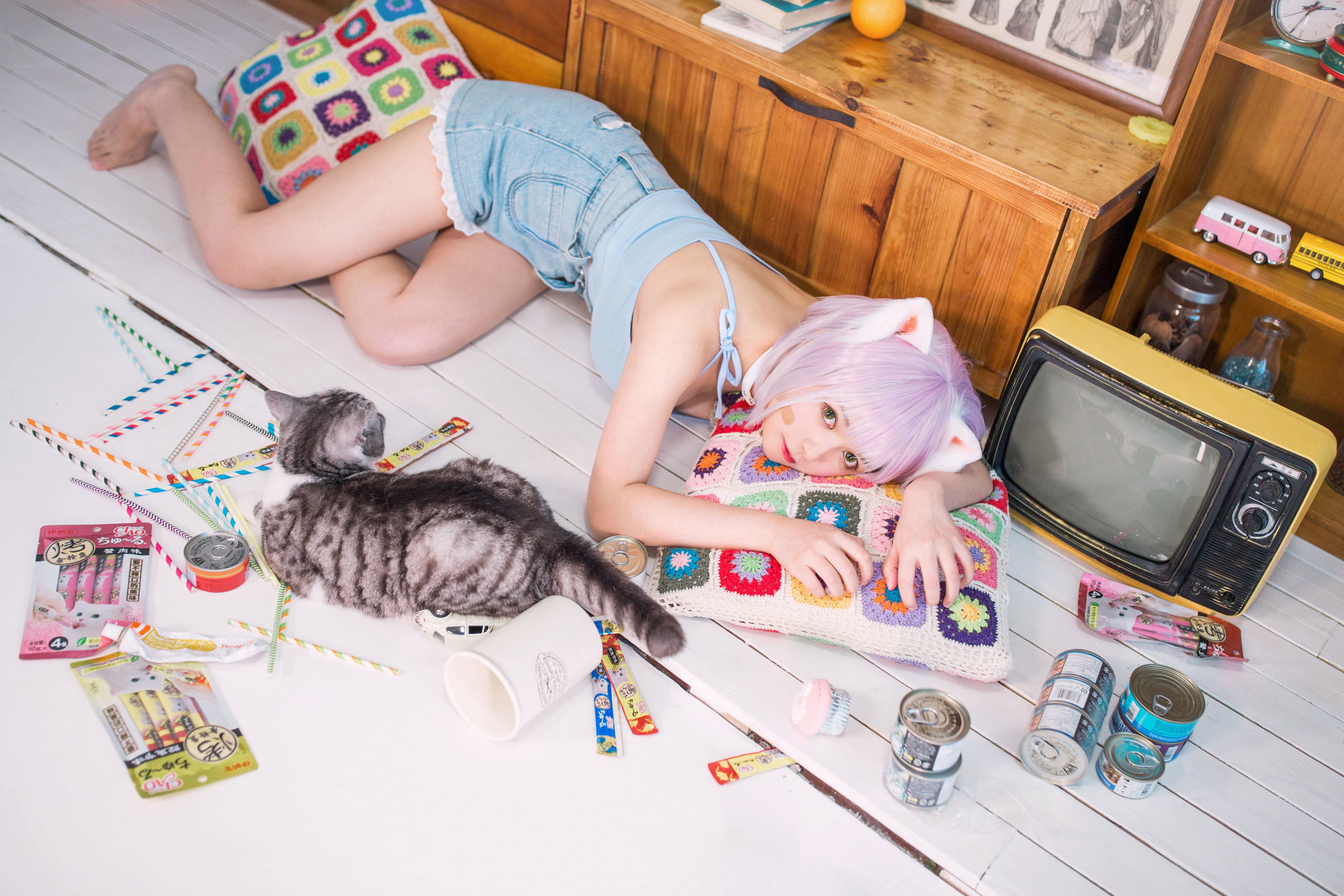 [网红COSER] 大眼萌妹黑猫猫OvO – 养猫小课堂-秀臀网-高品质图集网