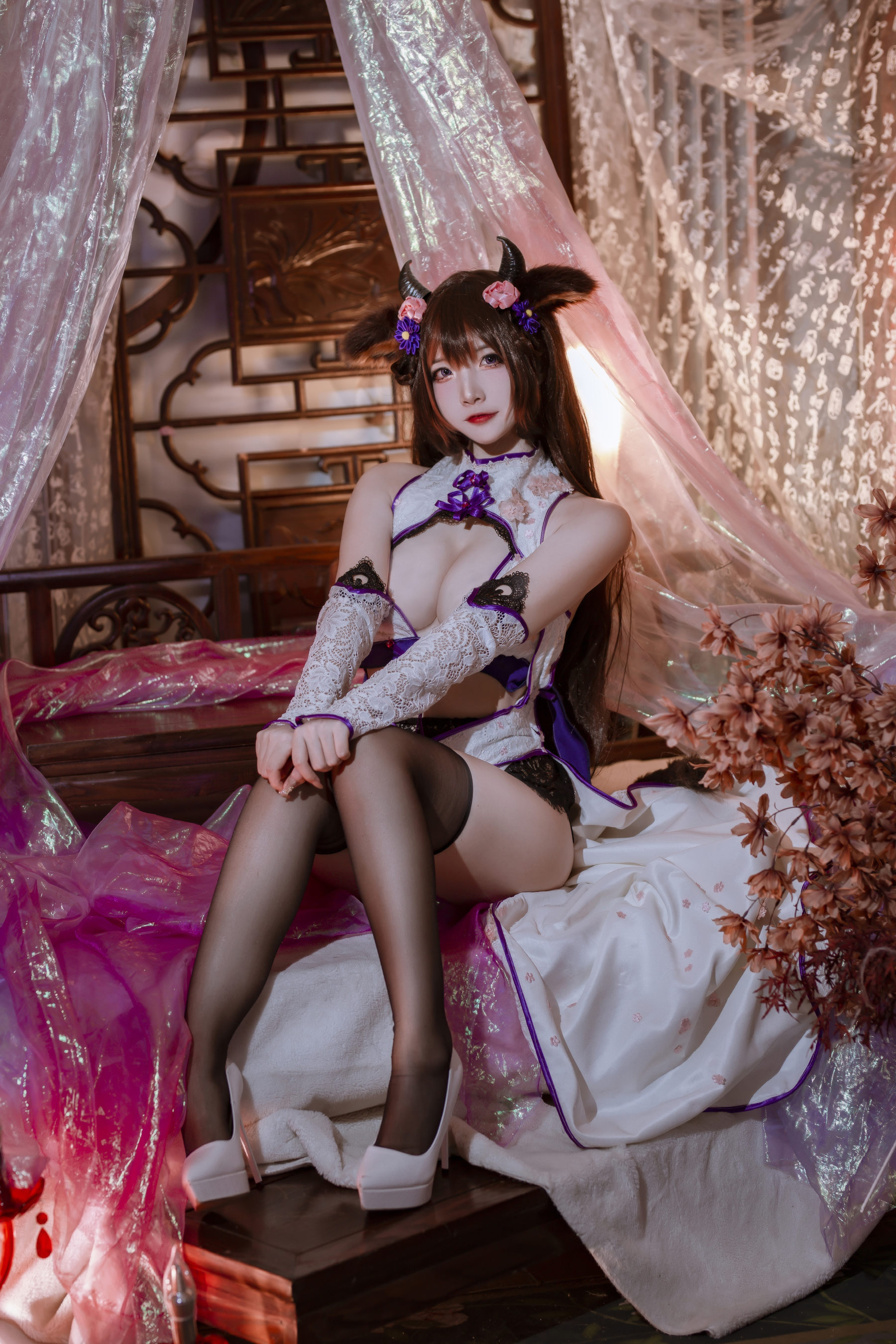 图片[2]-人气Coser二佐Nisa – 碧蓝樫野旗袍-蕾丝百合网-美图分享,Cosplay美图,私房写真,套图下载
