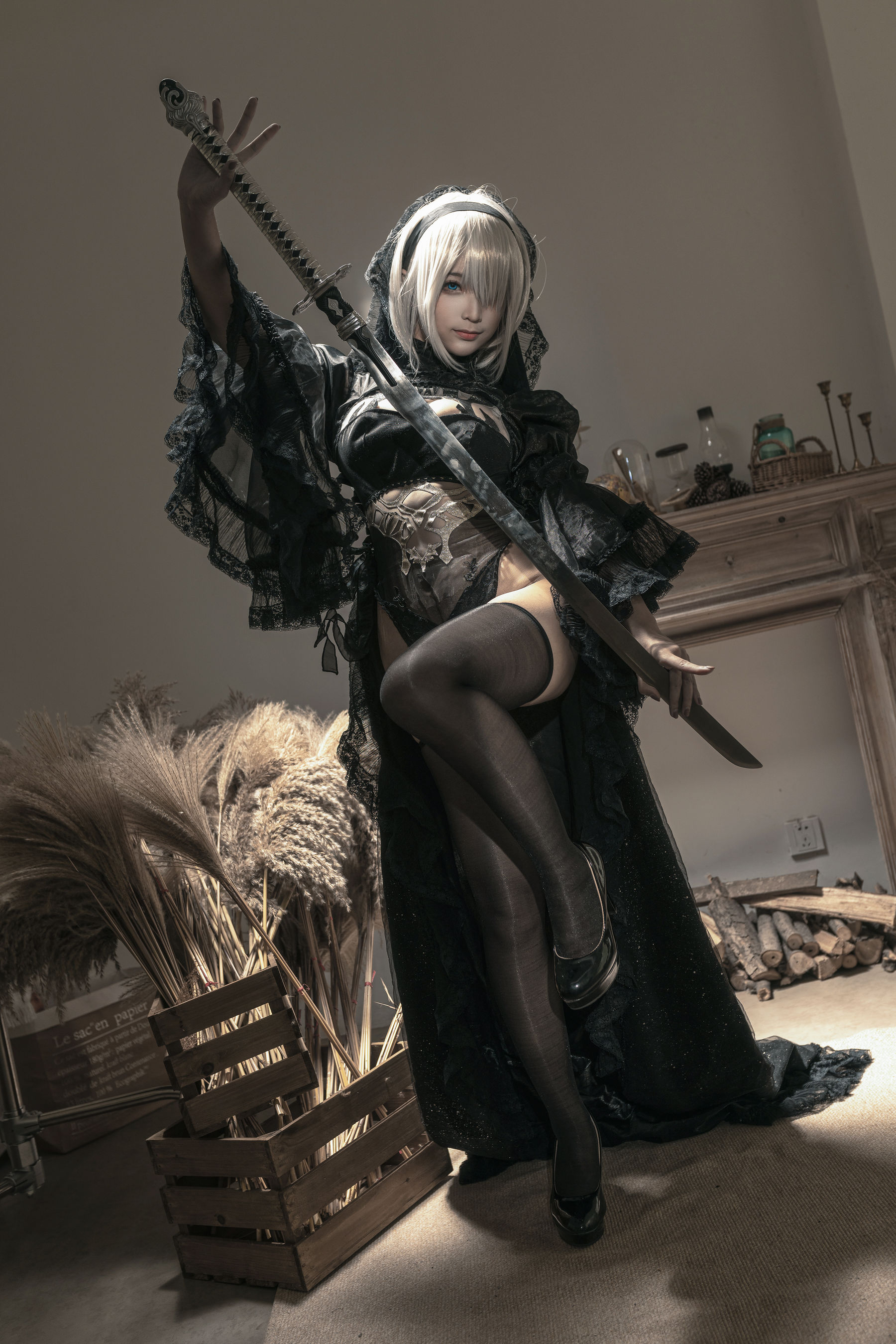 [Cosplay] 动漫博主蠢沫沫 – 尼尔纪元 黑花嫁-秀臀网-高品质图集网