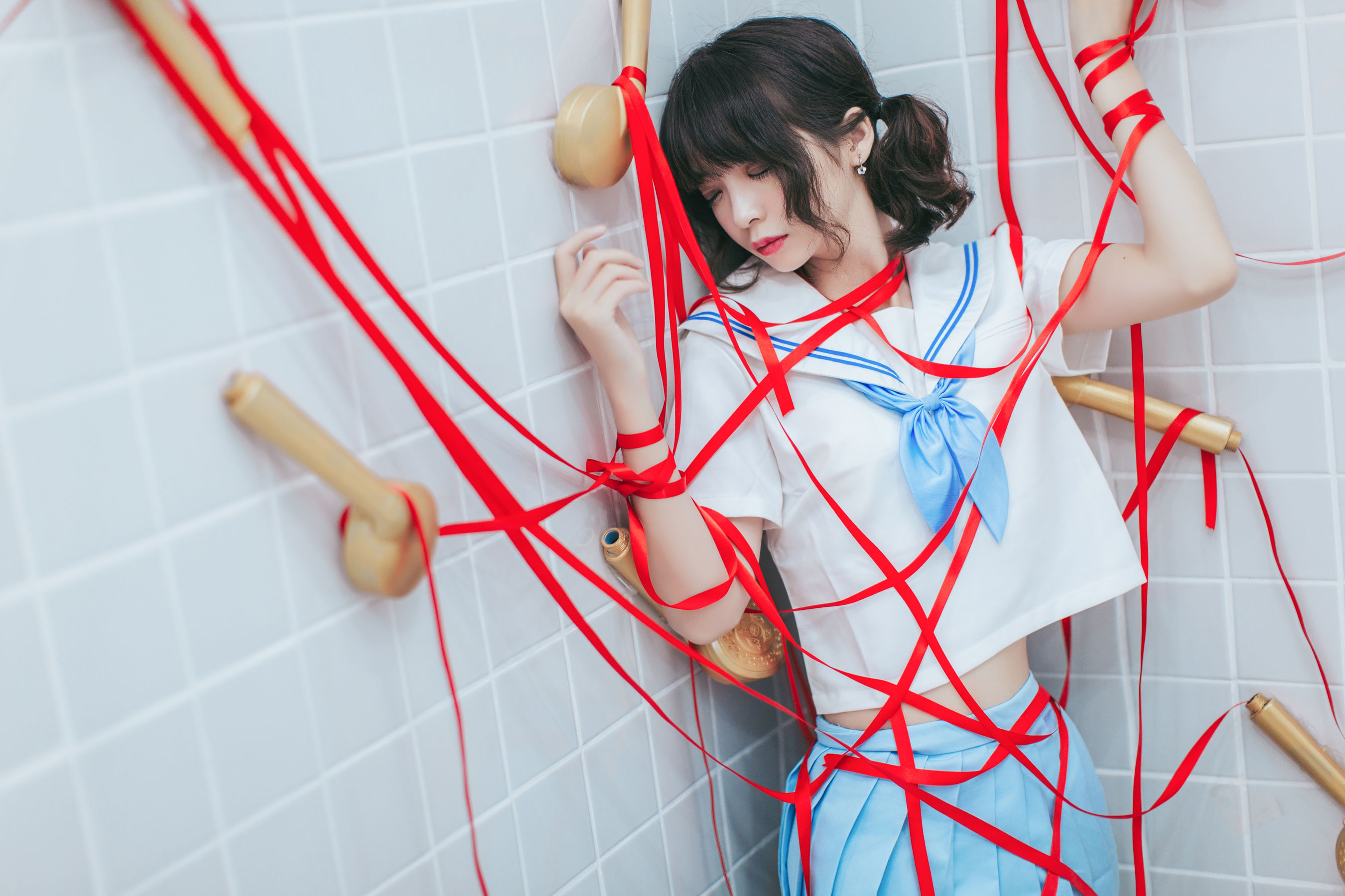 [Cosplay写真] 疯猫ss – 浴室JK-秀臀网-高品质图集网