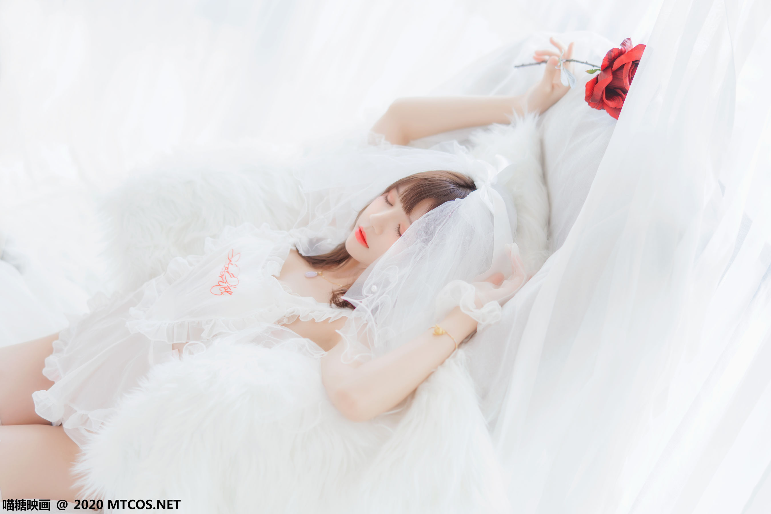 图片[9]-[喵糖映画] VOL.186 桜桃喵 纯白轻纱-秀臀网-高品质图集网