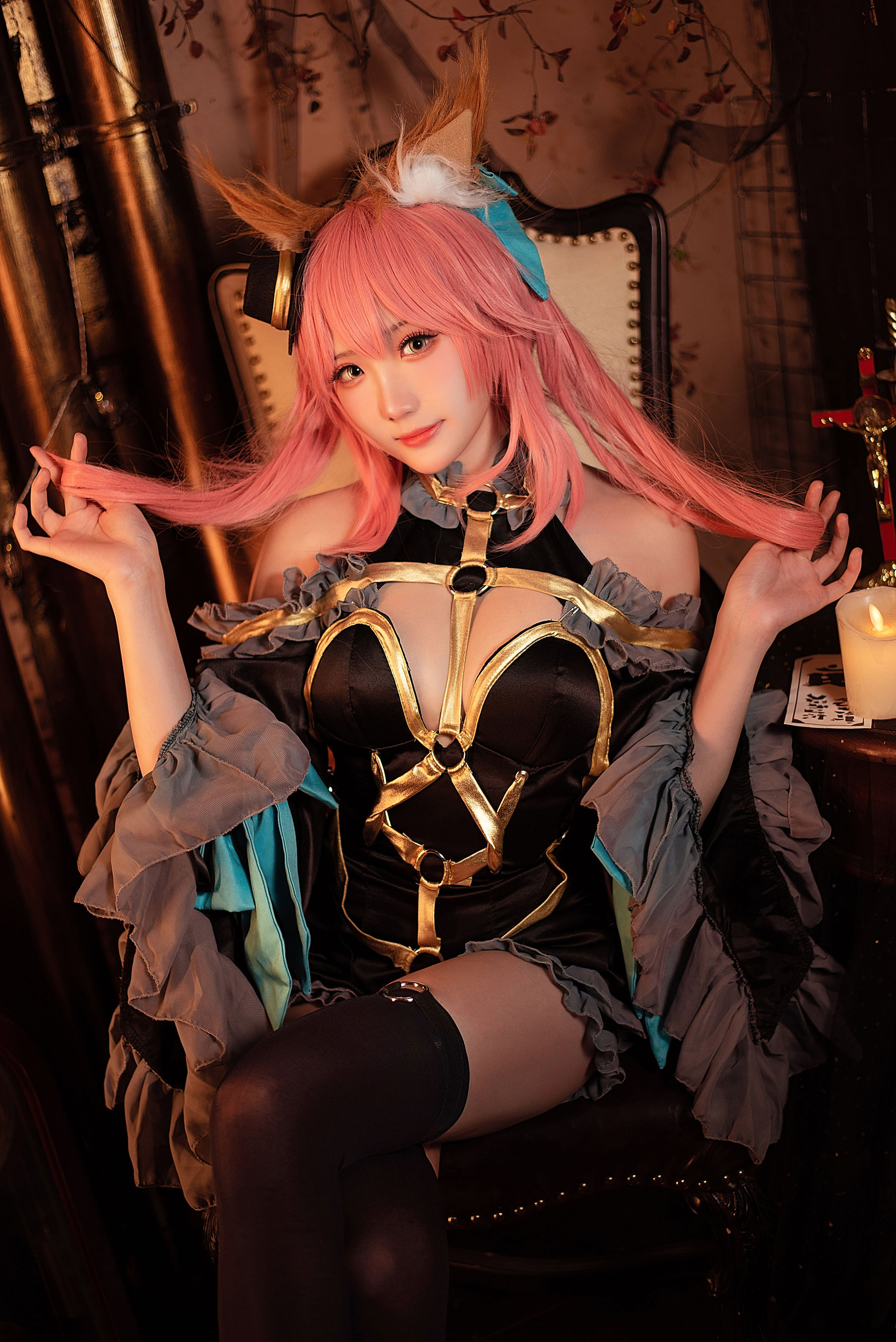 [福利COS] Coser瓜希酱福利 – 玉藻前 漆黑魔术服-秀臀网-高品质图集网