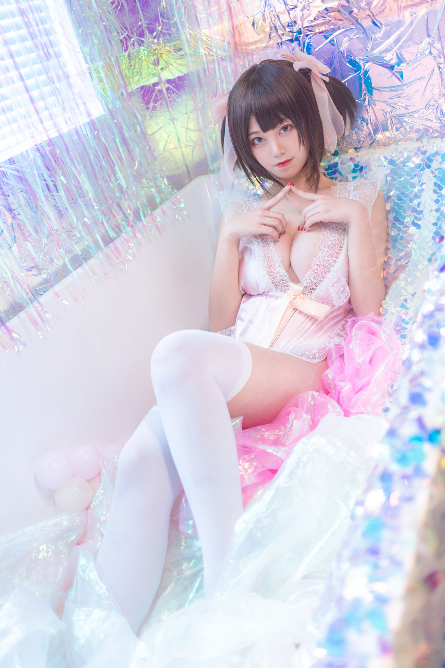 图片[9]-萌系小姐姐蜜汁猫裘 粉色私房-秀臀网-高品质图集网