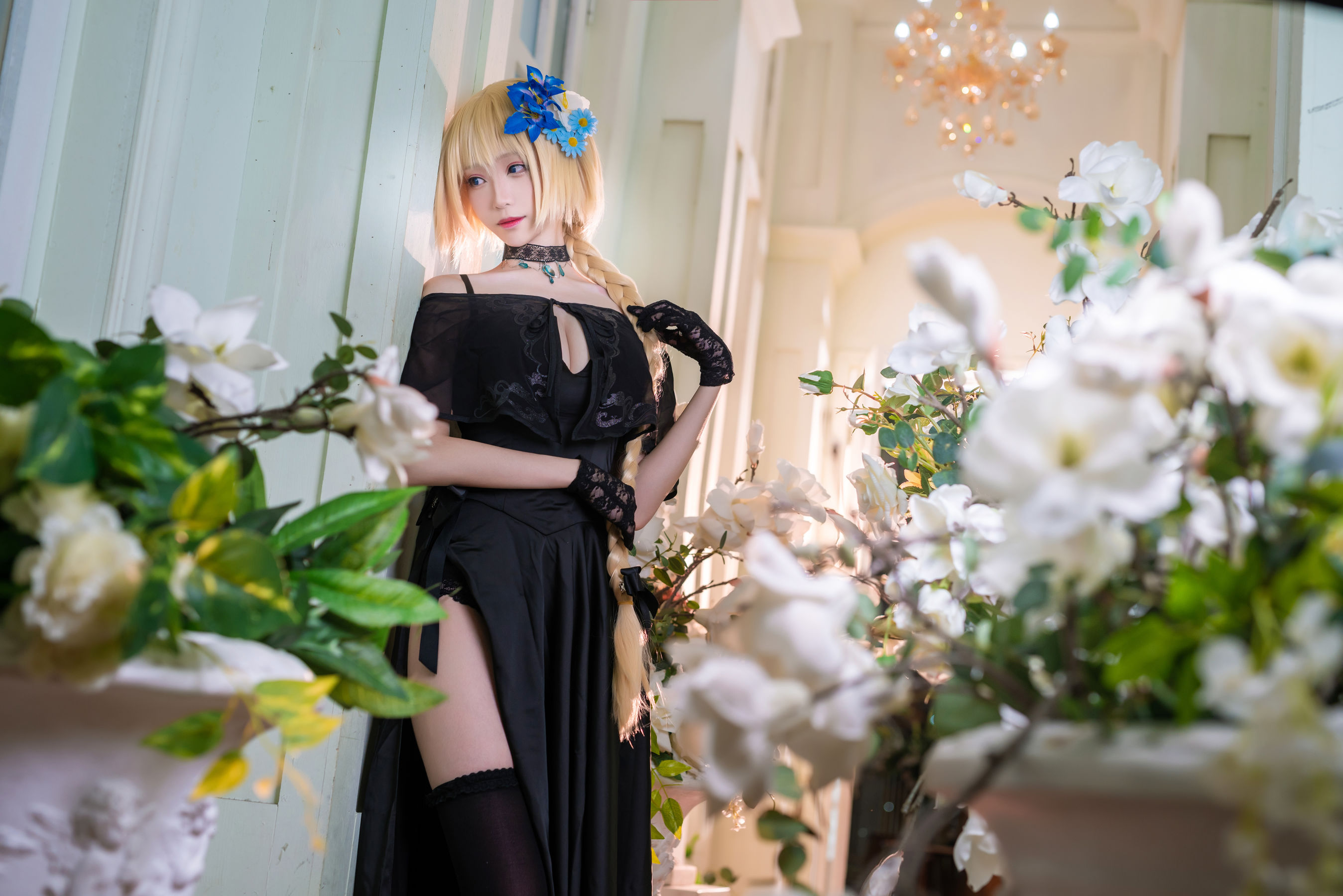 长腿Coser青青子Js 礼服贞德-蕾丝百合网-美图分享,Cosplay美图,私房写真,套图下载