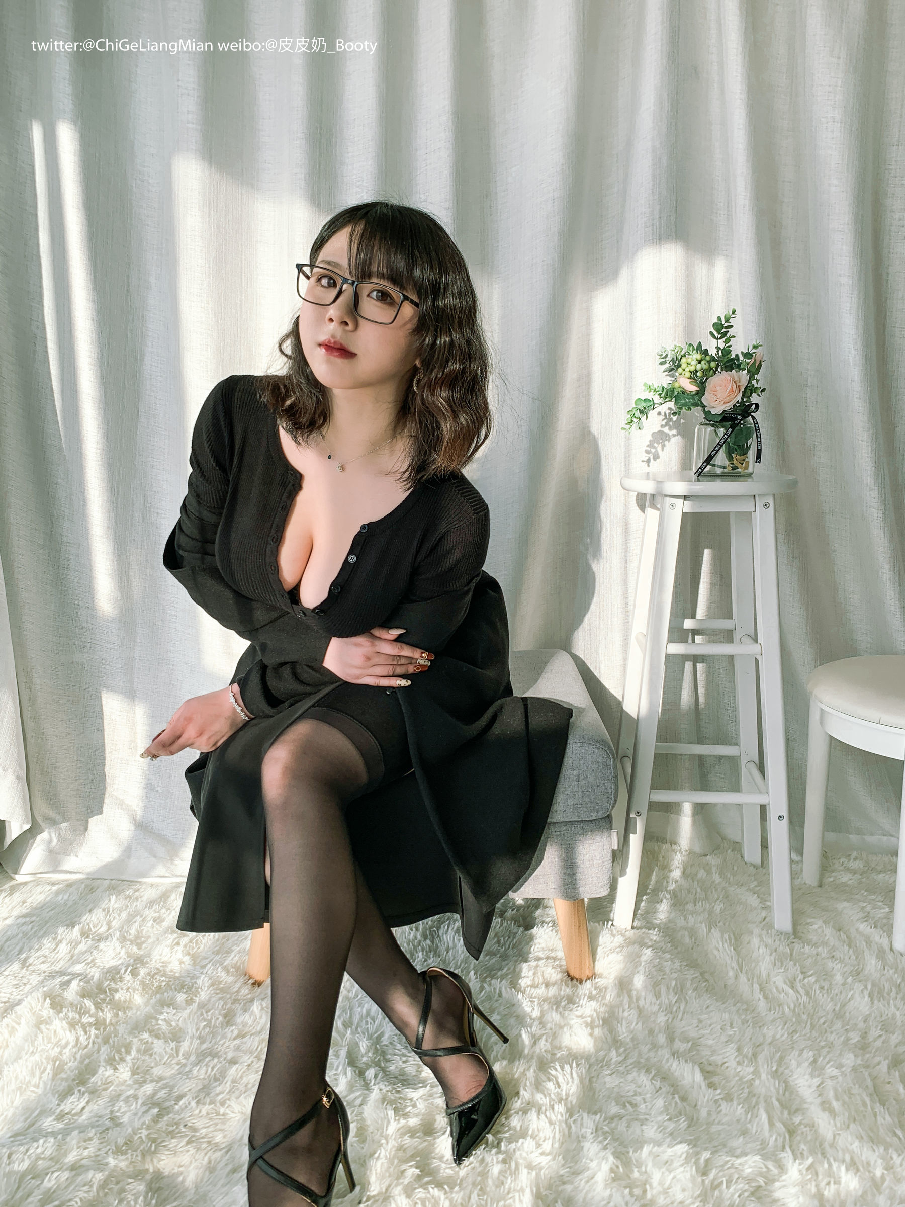 图片[8]-皮皮奶可可爱了啦 黑色OL-秀臀网-高品质图集网