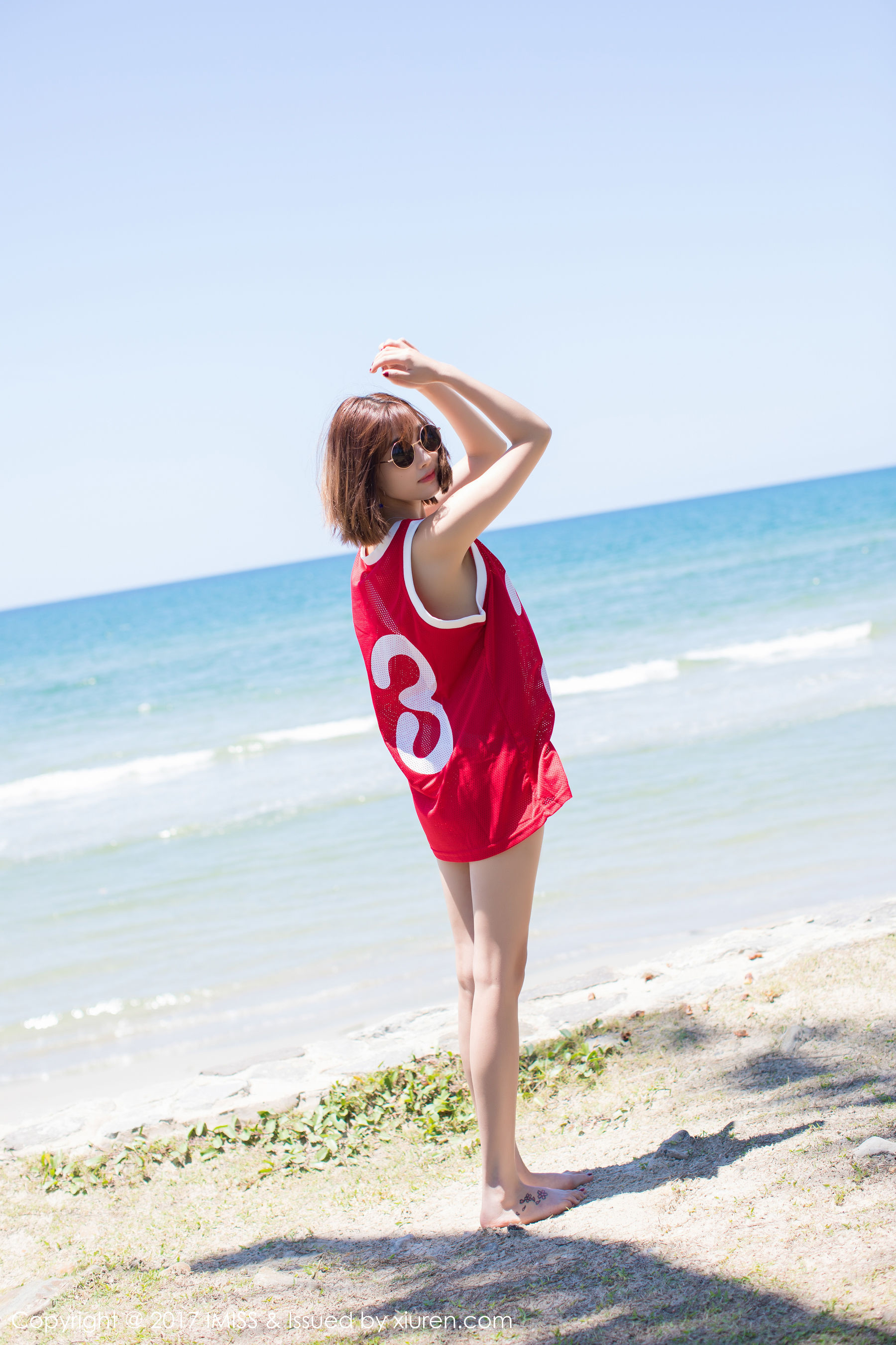 图片[7]-杨晨晨sugar《海边小清新 篮球服》 [爱蜜社IMISS] VOL.169-秀臀网-高品质图集网