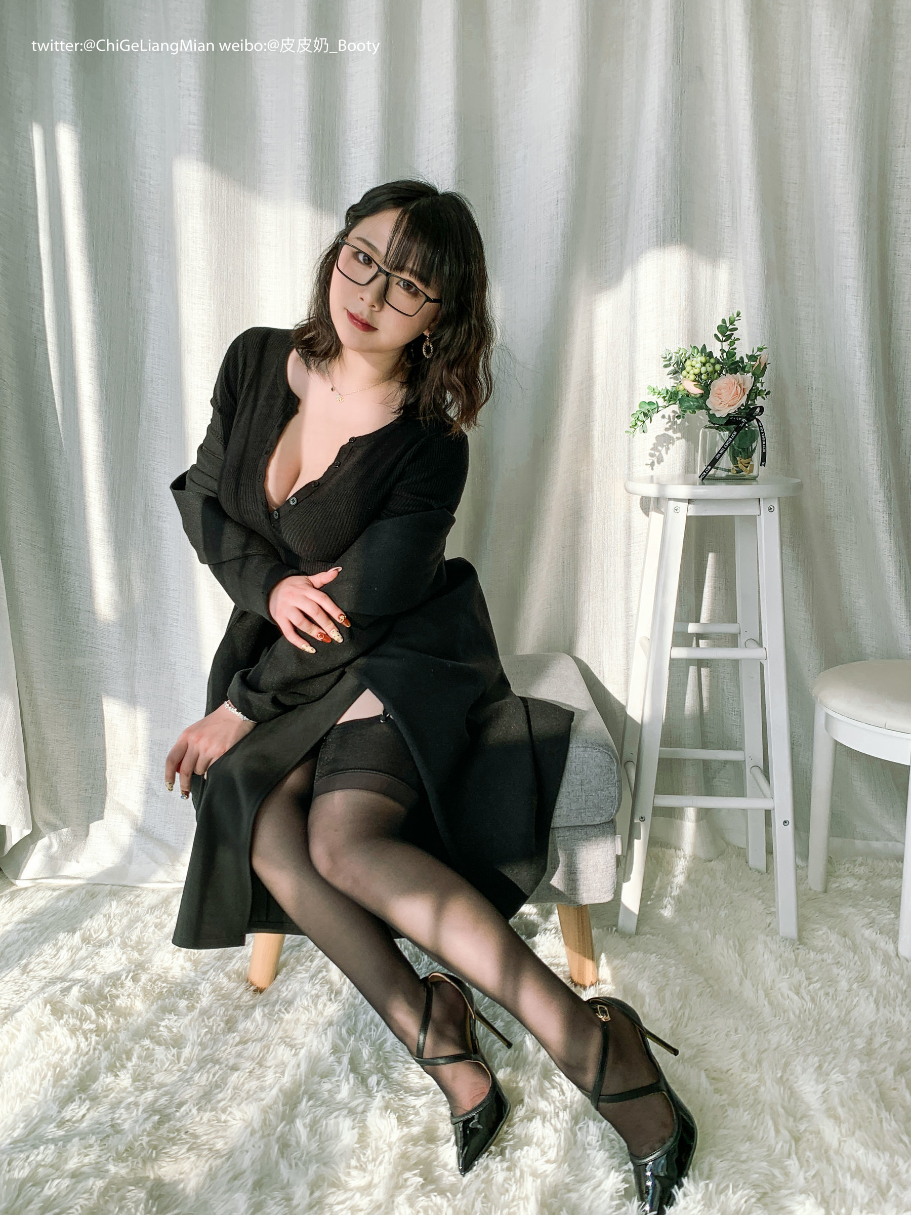 图片[7]-皮皮奶可可爱了啦 黑色OL-秀臀网-高品质图集网