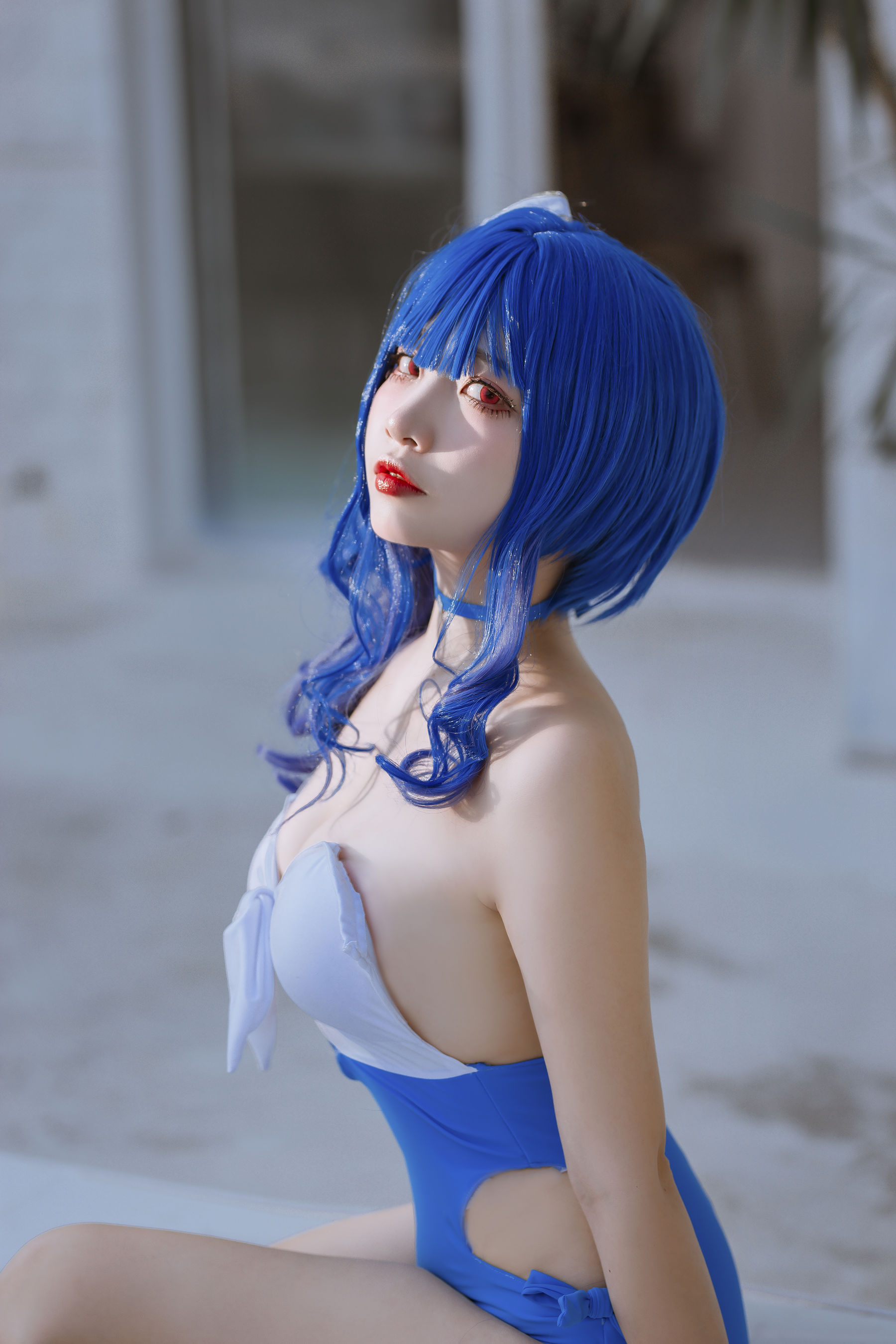 图片[8]-[福利COS] 人气Coser二佐Nisa – 碧蓝 圣路易斯泳装-秀臀网-高品质图集网
