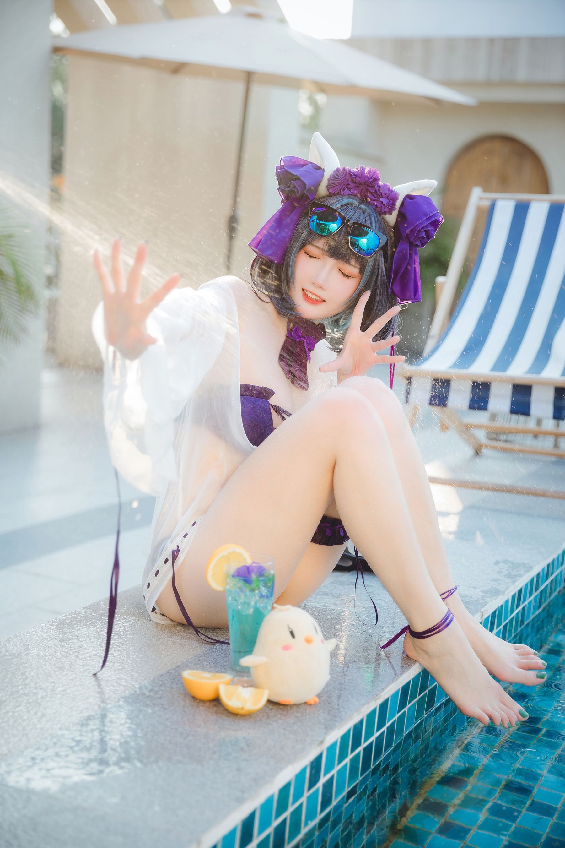 图片[2]-Coser瓜希酱福利 – 柴郡泳装-蕾丝百合网-美图分享,Cosplay美图,私房写真,套图下载
