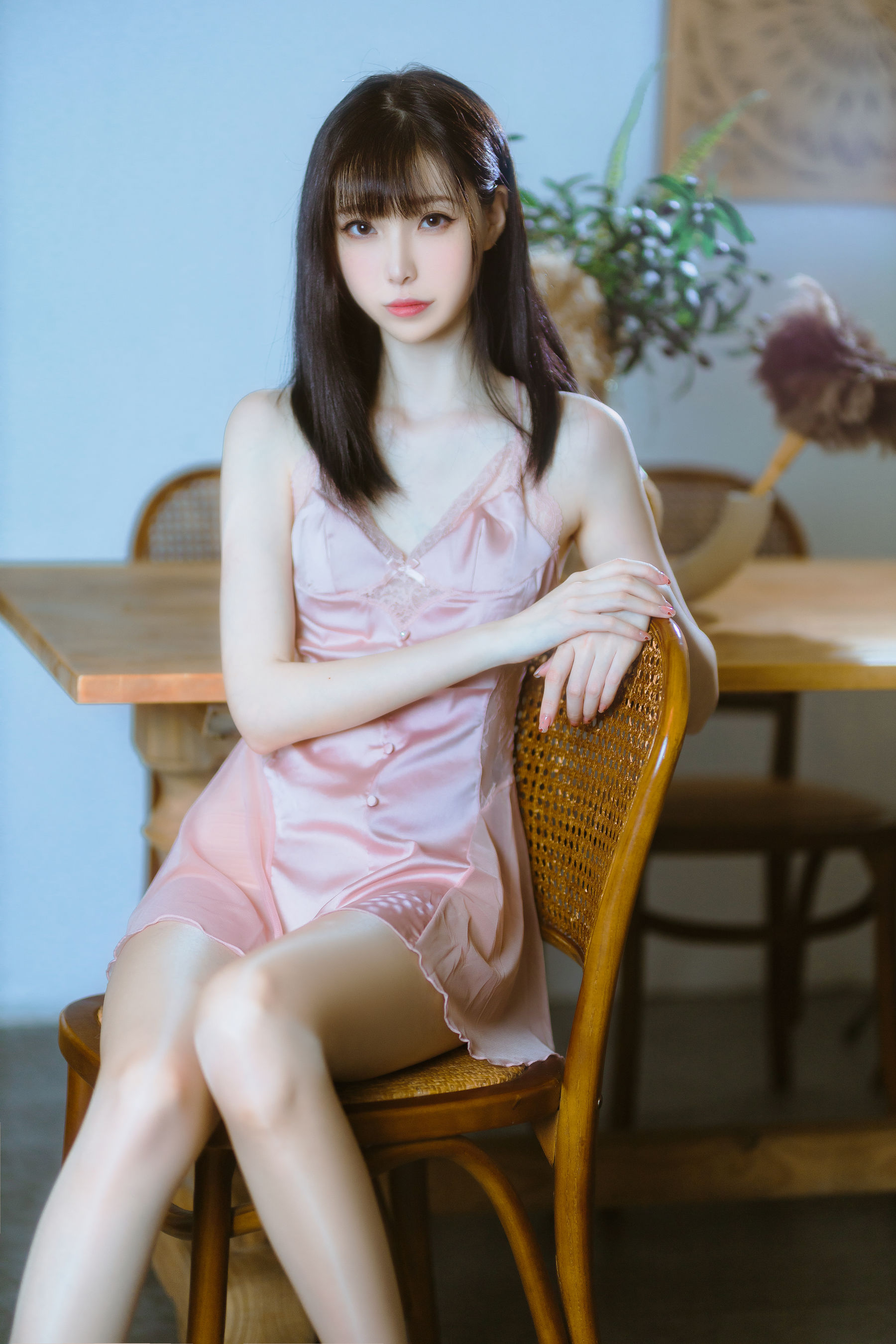 [福利COS] 许岚(叁月life) – 半透粉纱-蕾丝百合网-美图分享,Cosplay美图,私房写真,套图下载