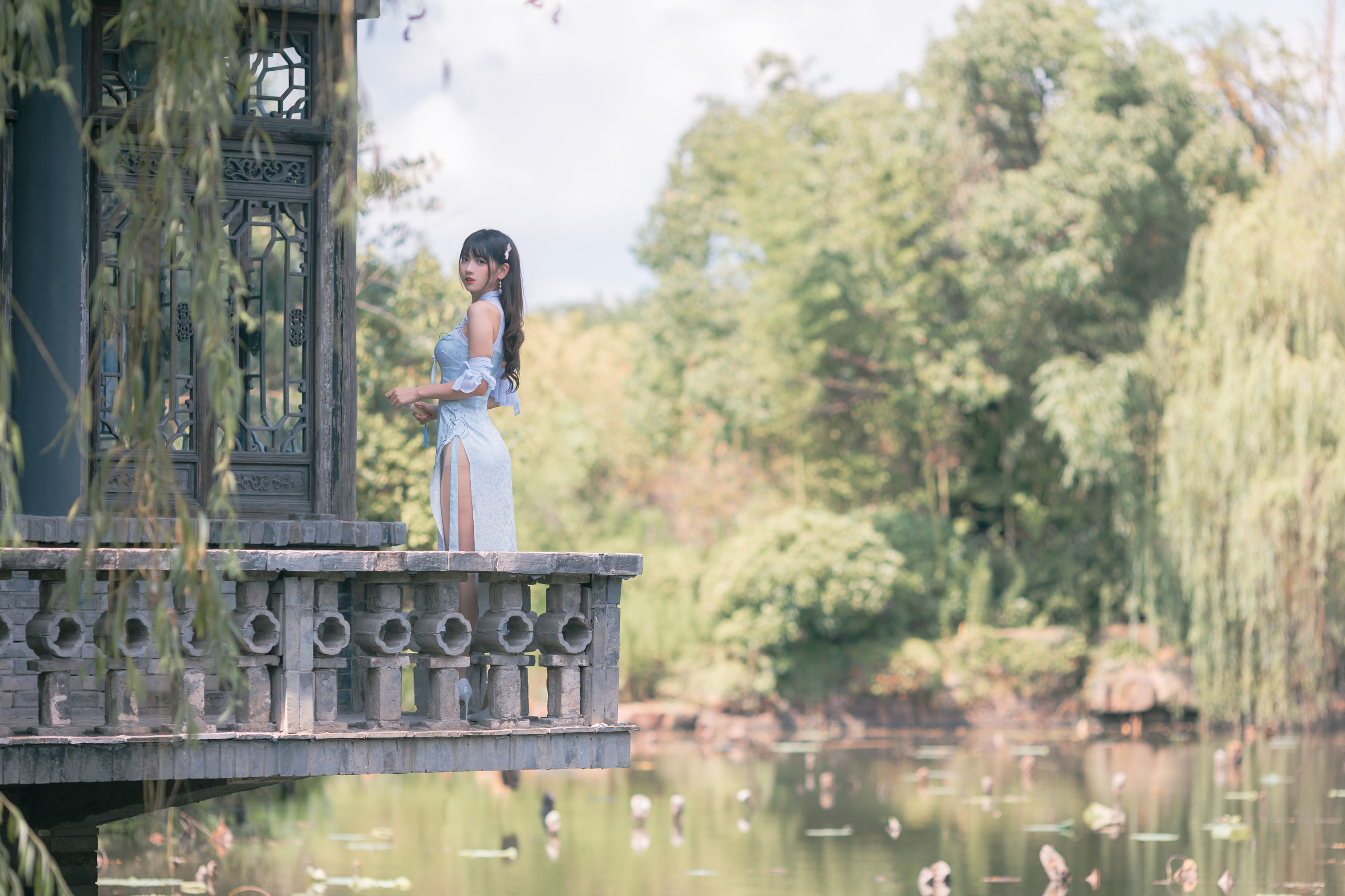 图片[8]-[福利COS] 可爱妹子陆卿卿kyokyo – 蓝色旗袍-秀臀网-高品质图集网