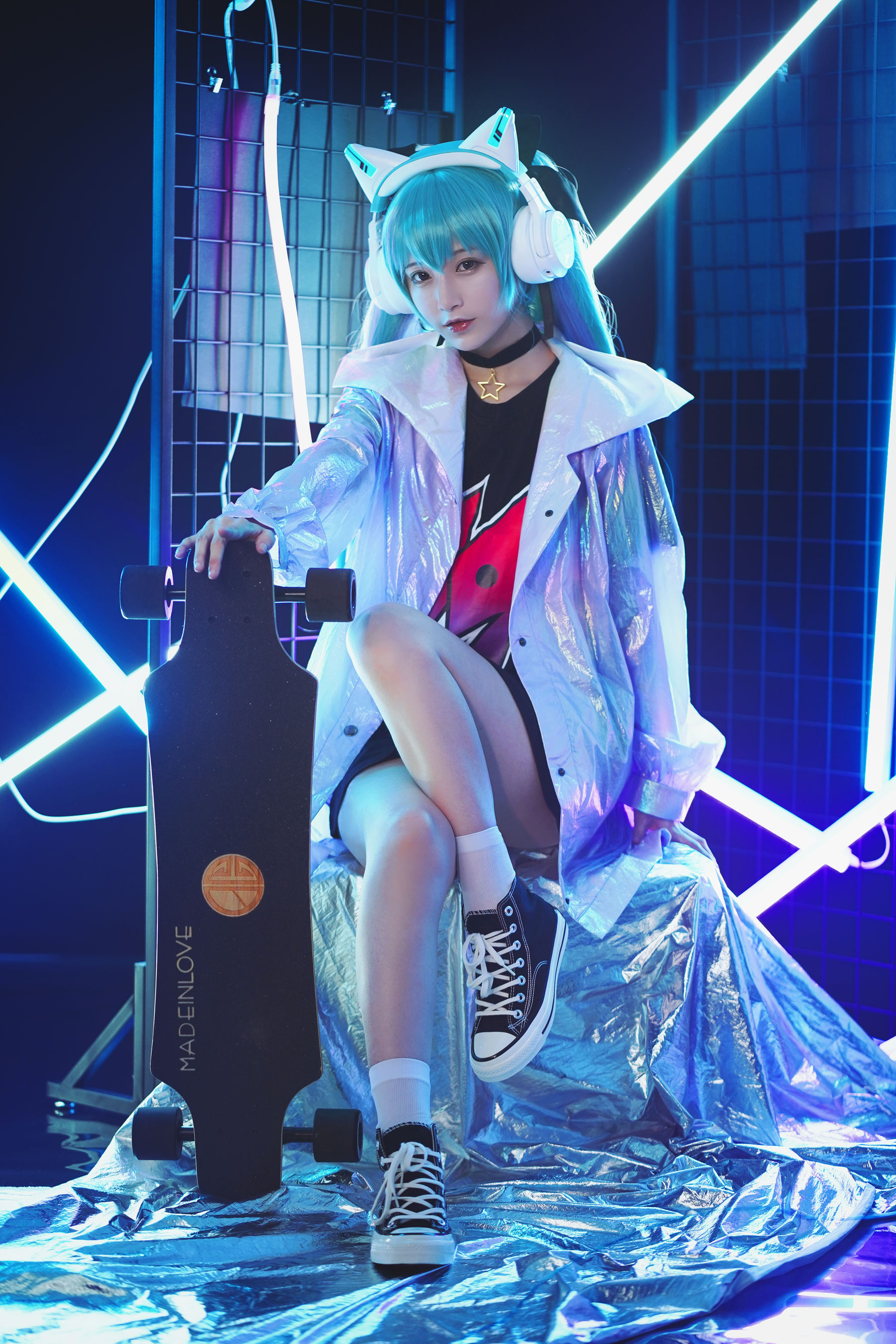 图片[2]-[Cosplay写真] 动漫博主铁板烧鬼舞w – 妖舞耳机miku-蕾丝百合网-美图分享,Cosplay美图,私房写真,套图下载