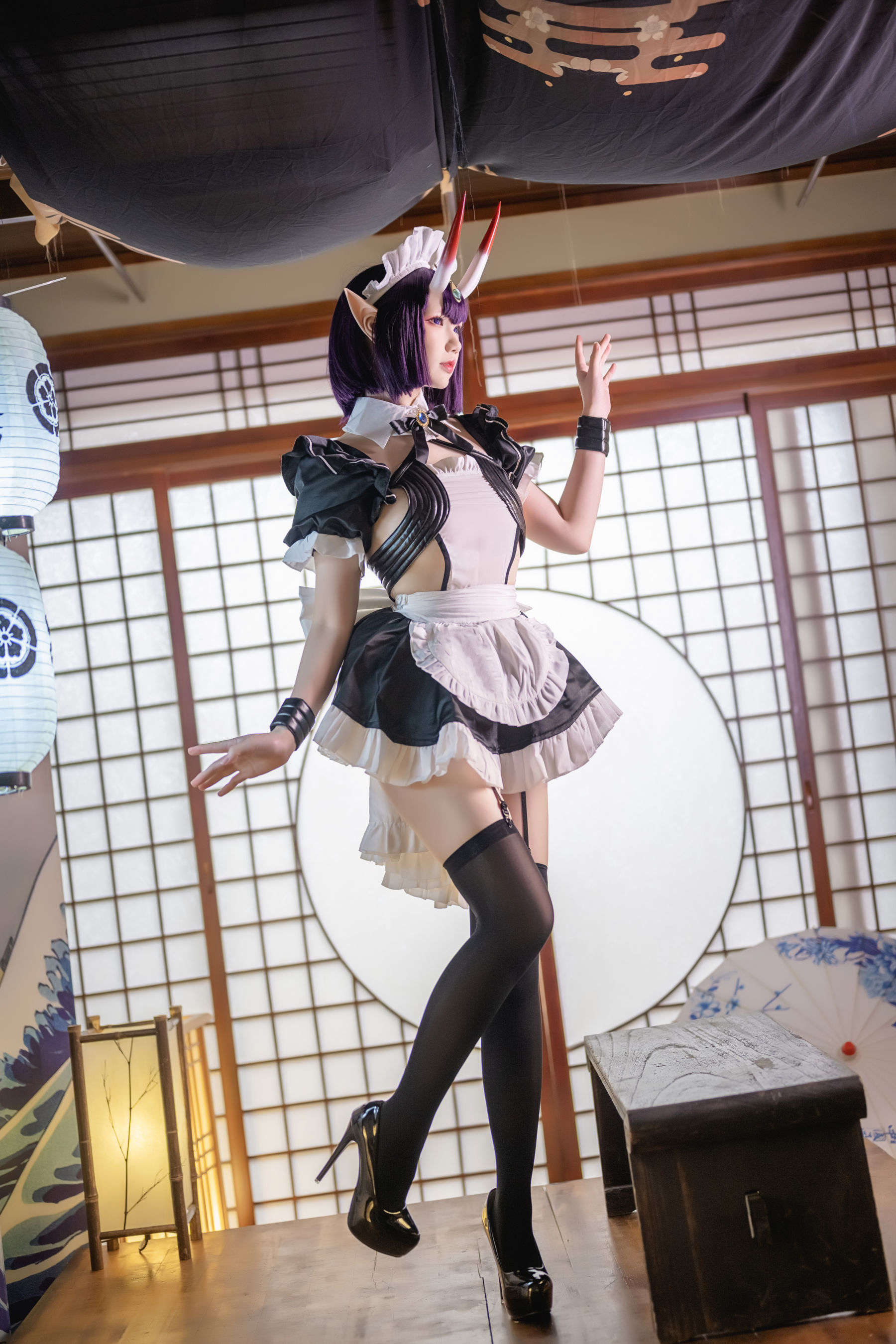 图片[2]-[福利COS] 动漫博主雪晴Astra – 酒吞童子 女仆-蕾丝百合网-美图分享,Cosplay美图,私房写真,套图下载