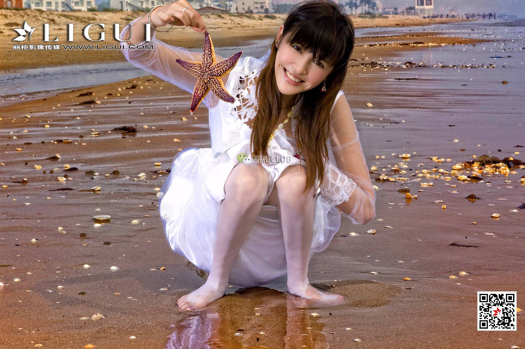图片[9]-菲儿《沙滩婚纱》 [丽柜LIGUI] 网络丽人-秀臀网-高品质图集网