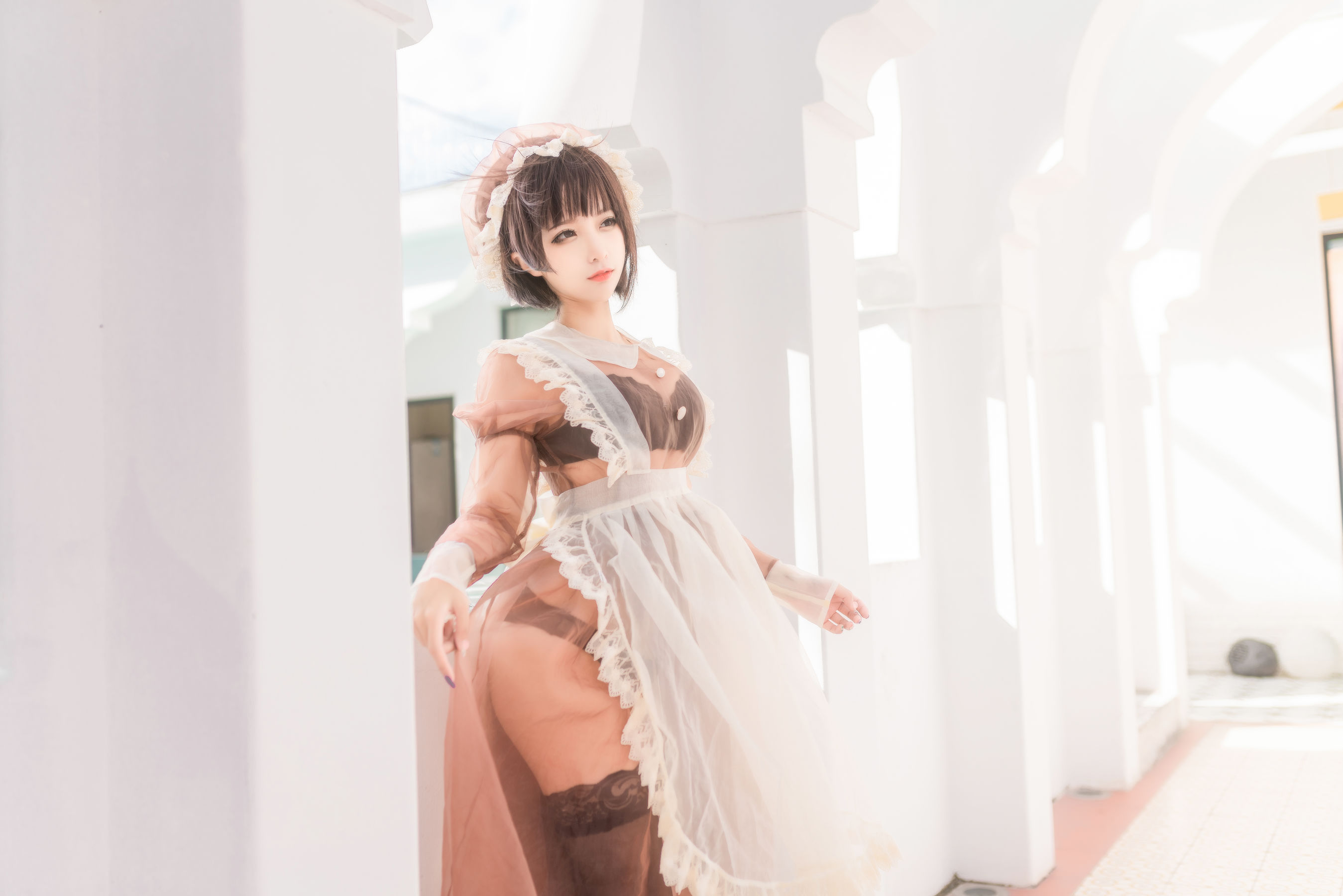 [福利COS] 动漫博主蠢沫沫 – 纱-室外女仆-蕾丝百合网-美图分享,Cosplay美图,私房写真,套图下载