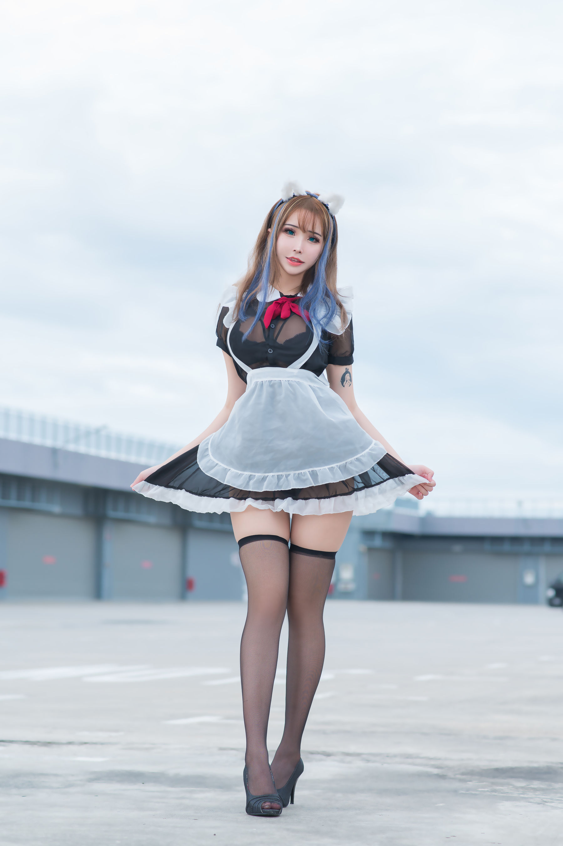 图片[7]-[福利COS] 花リリ(Plant Lily) – Rooftop Maid-秀臀网-高品质图集网