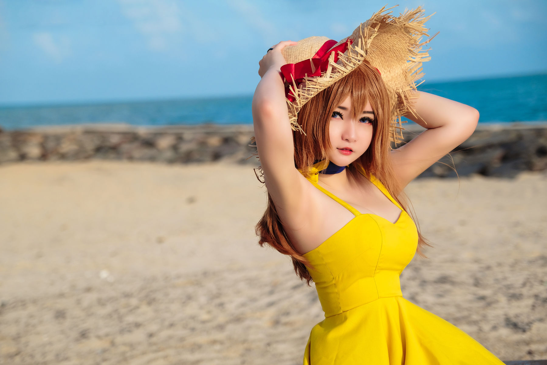 图片[2]-Coser小姐姐Potato Godzilla – Asuka Yellow Dress-蕾丝百合网-美图分享,Cosplay美图,私房写真,套图下载