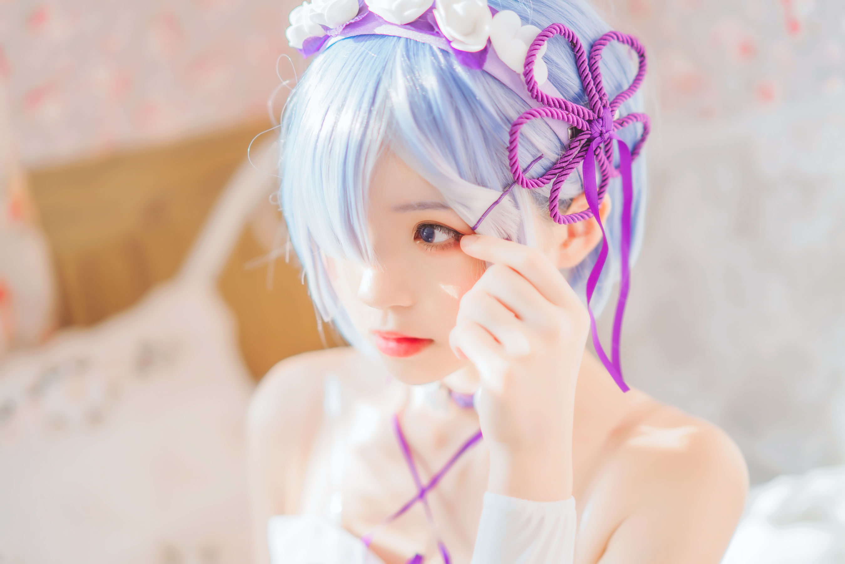 图片[9]-[Cosplay写真] 动漫博主蠢沫沫 – 蕾姆小睡裙-秀臀网-高品质图集网