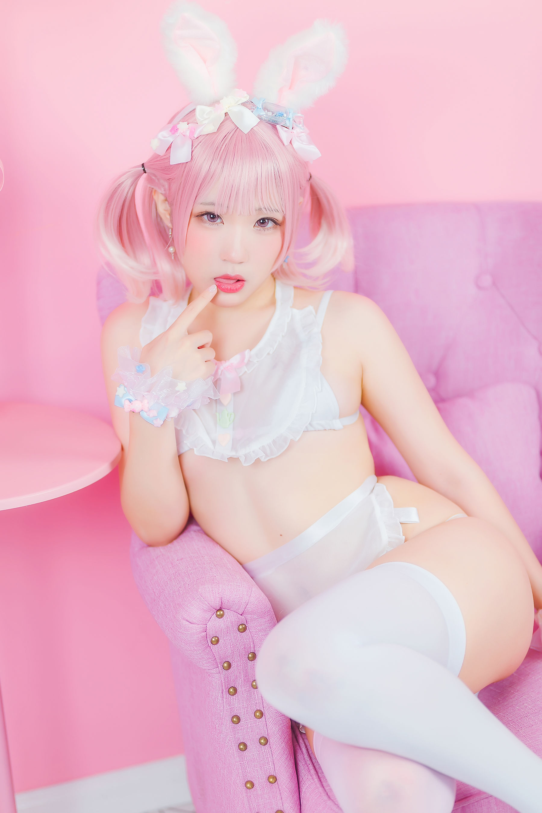 图片[5]-[网红COSER写真] 动漫博主Mime弥美 – 白粉色兔女郎-蕾丝百合网-美图分享,Cosplay美图,私房写真,套图下载