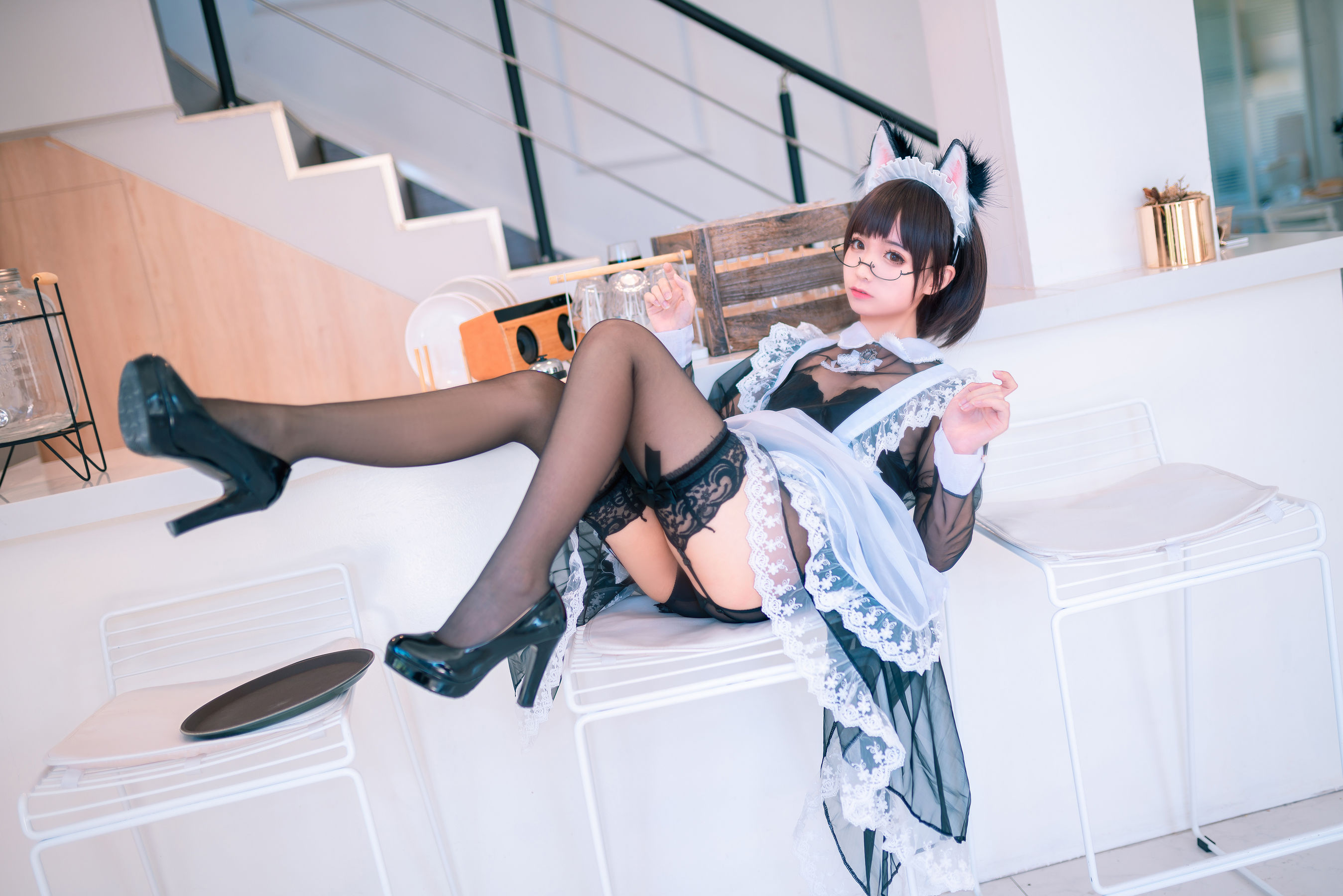 图片[9]-[Cosplay写真] 动漫博主蠢沫沫 – 透明女仆-秀臀网-高品质图集网
