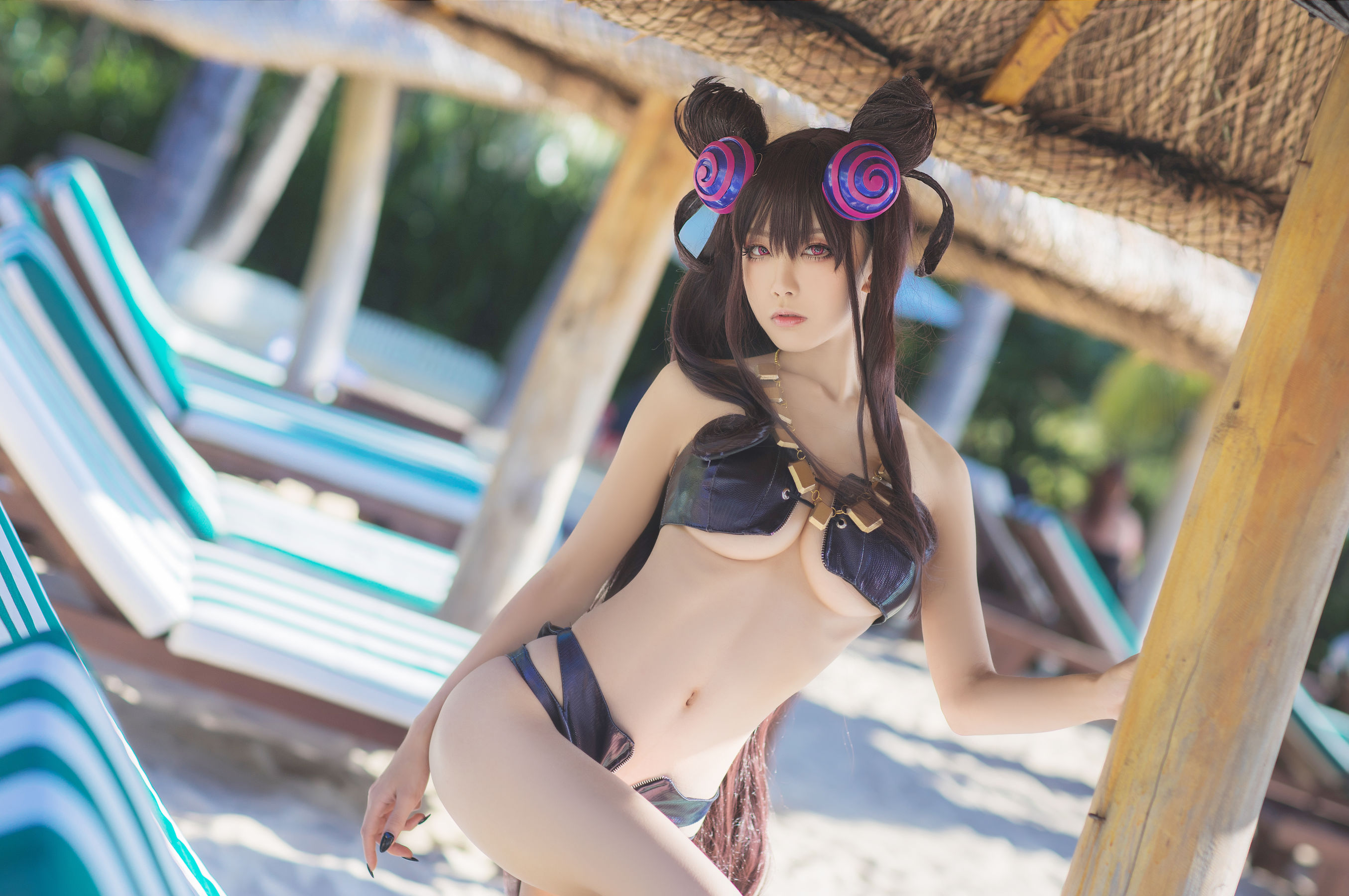 图片[7]-[COS福利] 动漫博主水淼aqua – 紫式部水着Ver-秀臀网-高品质图集网