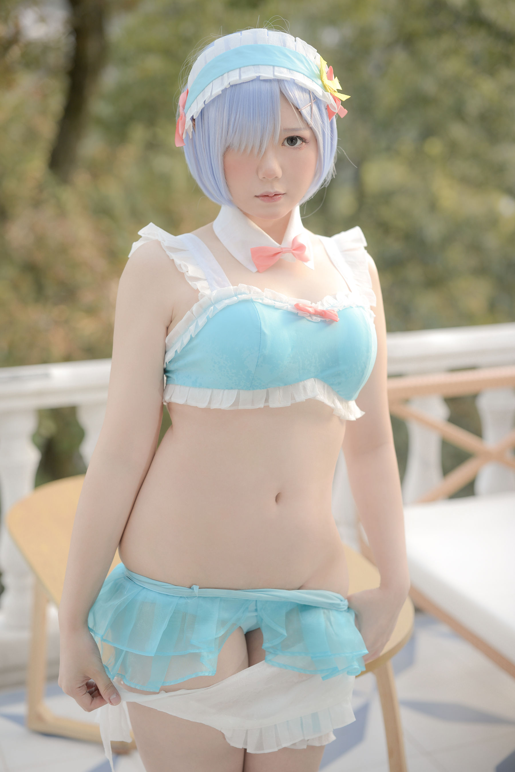 图片[8]-[Cosplay] きょう肉肉 Vol.20 屋外プールにいる-秀臀网-高品质图集网