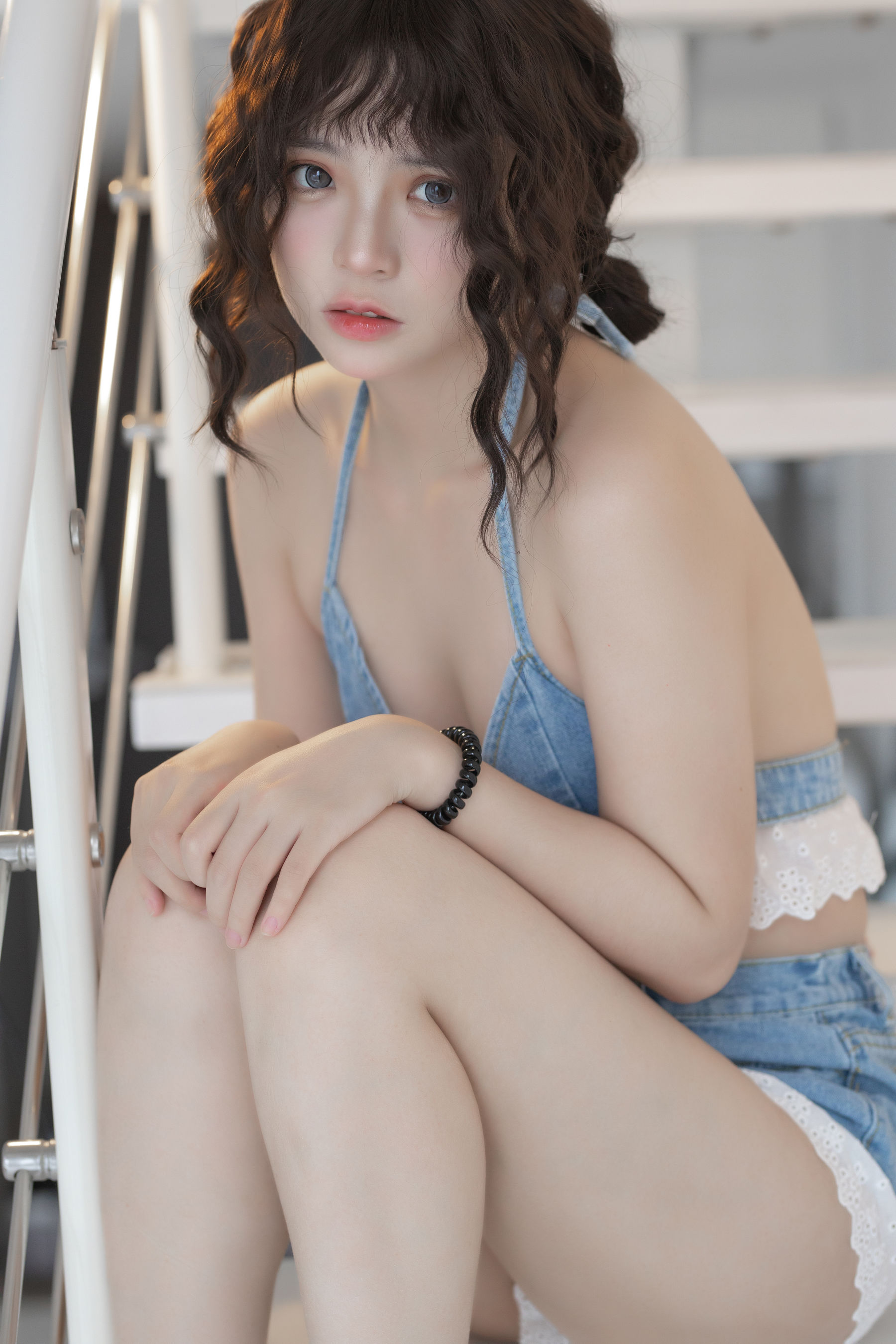 图片[7]-[福利COS] 疯猫ss – 2022夏日限定 背带牛仔蕾丝裤-秀臀网-高品质图集网