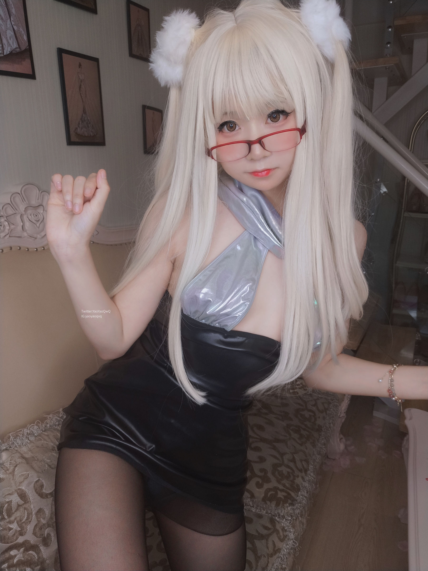 图片[9]-[网红COSER] 萌妹子Coser摇摇乐yoyo – 黑色长筒袜-秀臀网-高品质图集网