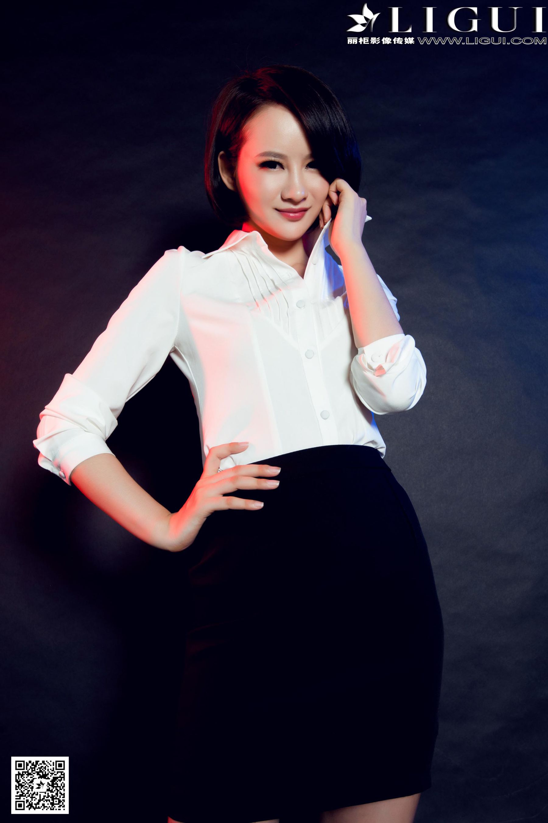 图片[8]-[丽柜LiGui] Model AMY《红高跟短发灰丝女郎》美腿玉足写真图片-秀臀网-高品质图集网